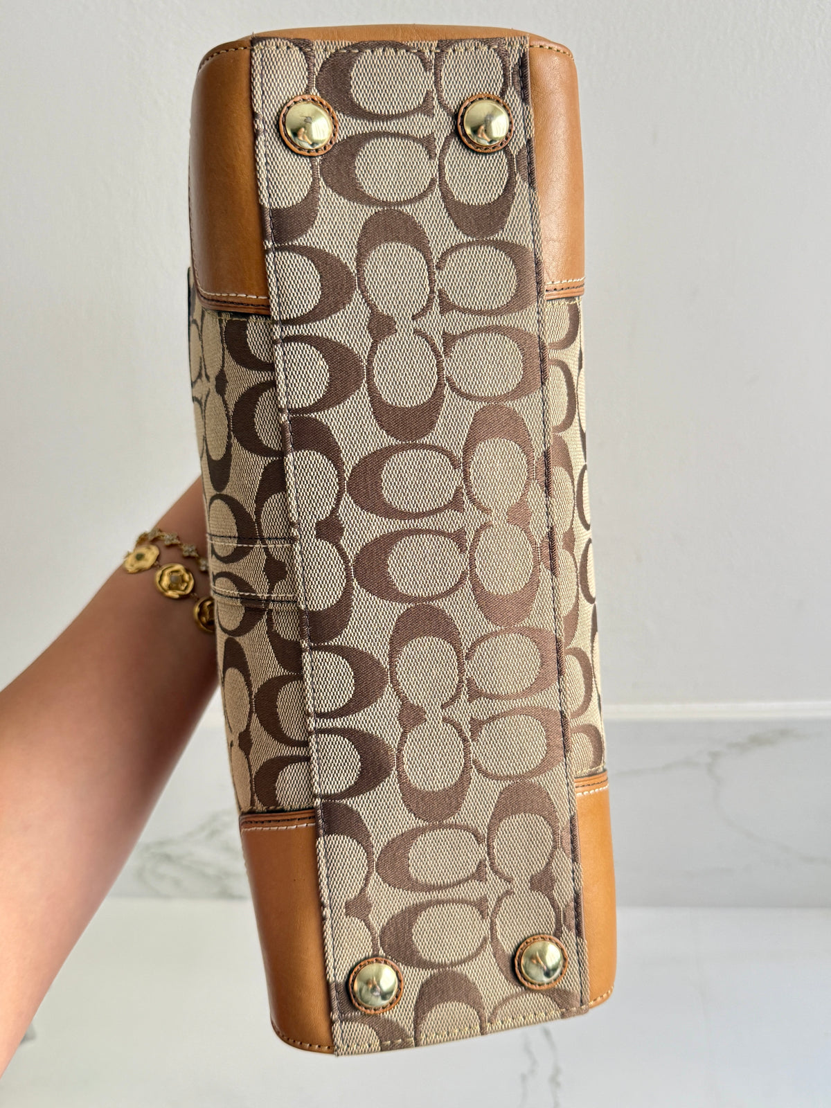 Coach Hampton Signature Shoulder Bag, Medium