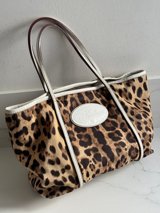 Dolce & Gabbana Leopard Print Animalier Tote Bag