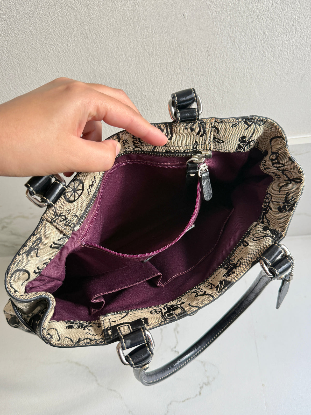 Coach Madison Horse & Carriage Jacquard Satchel, Medium