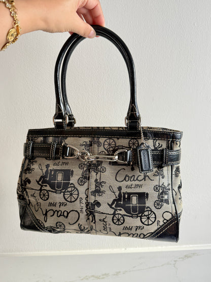 Coach Madison Horse & Carriage Jacquard Satchel, Medium