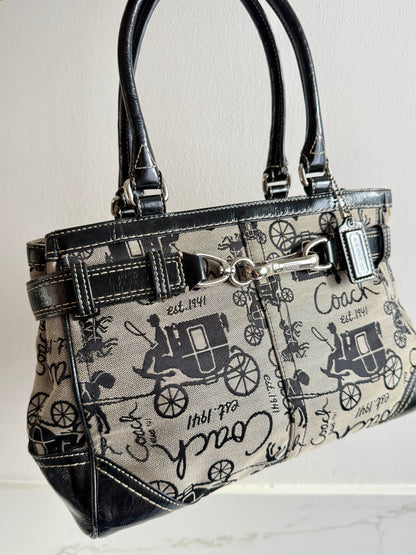 Coach Madison Horse & Carriage Jacquard Satchel, Medium