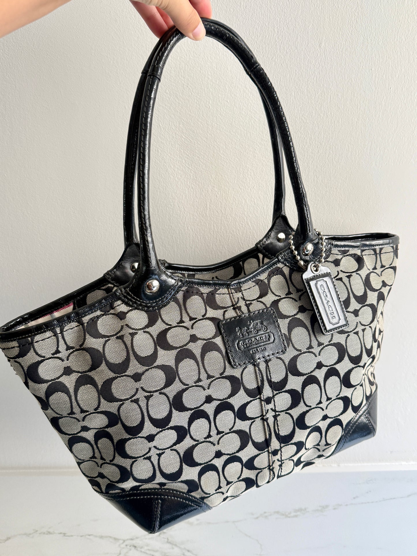 Rare Coach Signature Tote Shoulder Bag