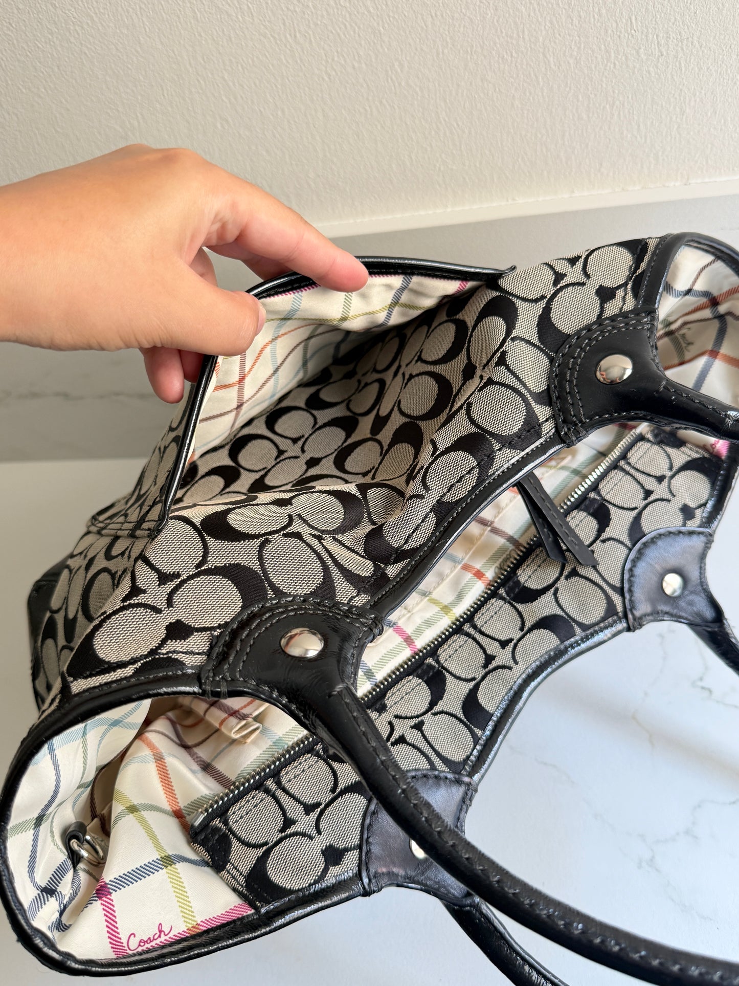 Rare Coach Signature Tote Shoulder Bag
