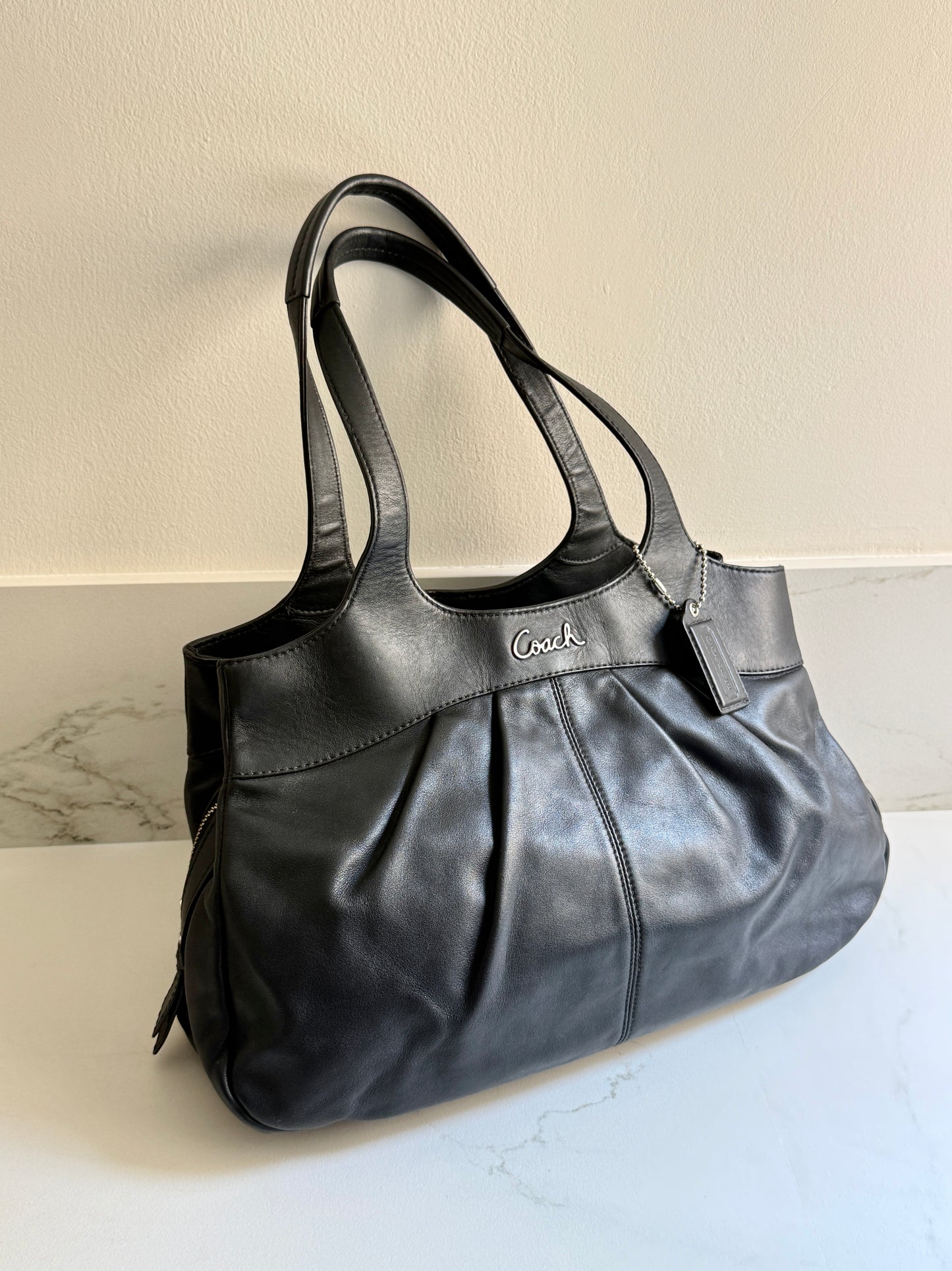 Coach Lexi Black Leather Shoulder Bag