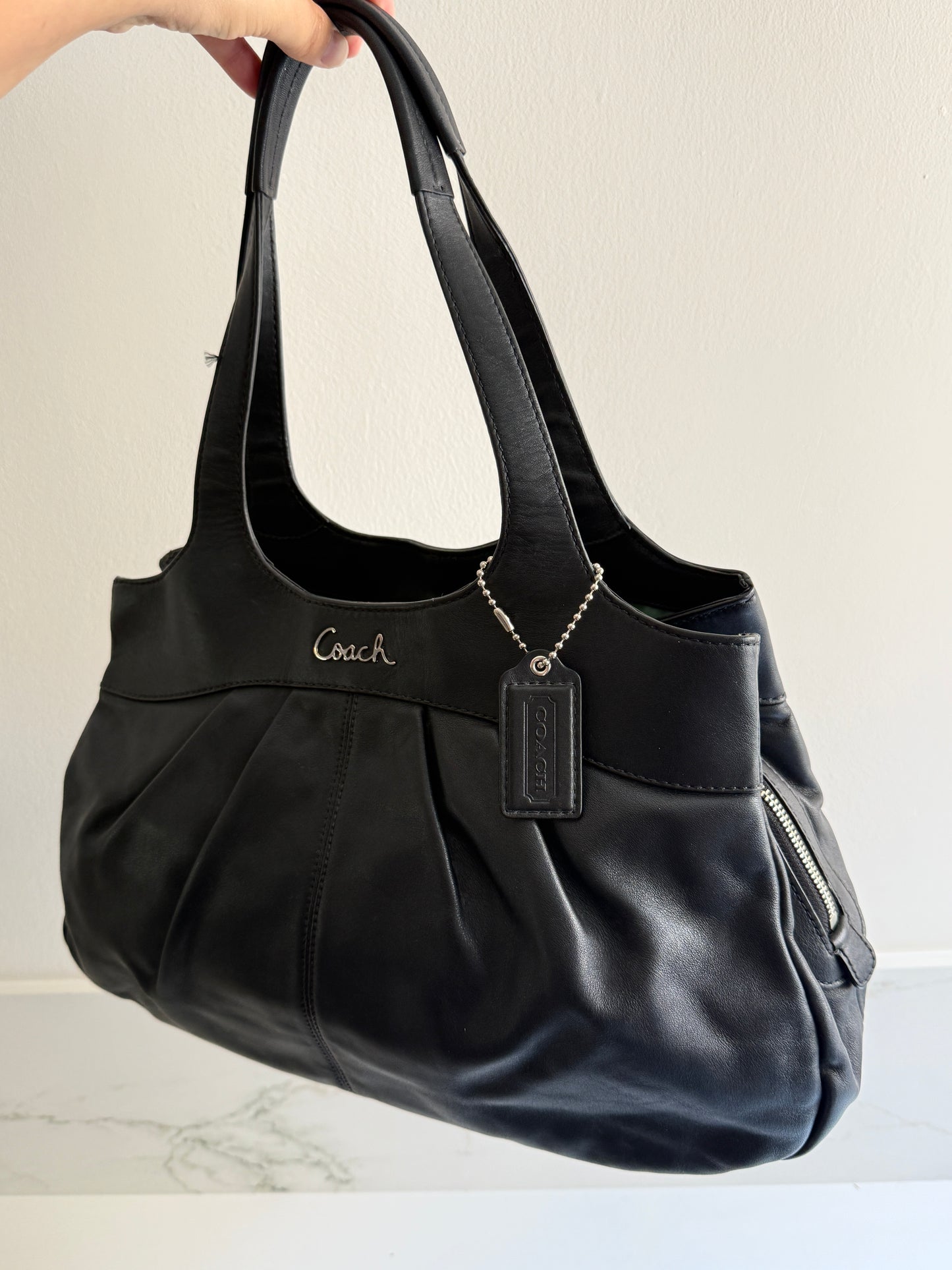 Coach Lexi Black Leather Shoulder Bag