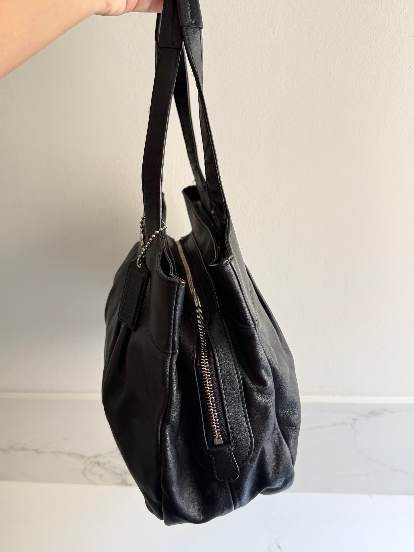 Coach Lexi Black Leather Shoulder Bag
