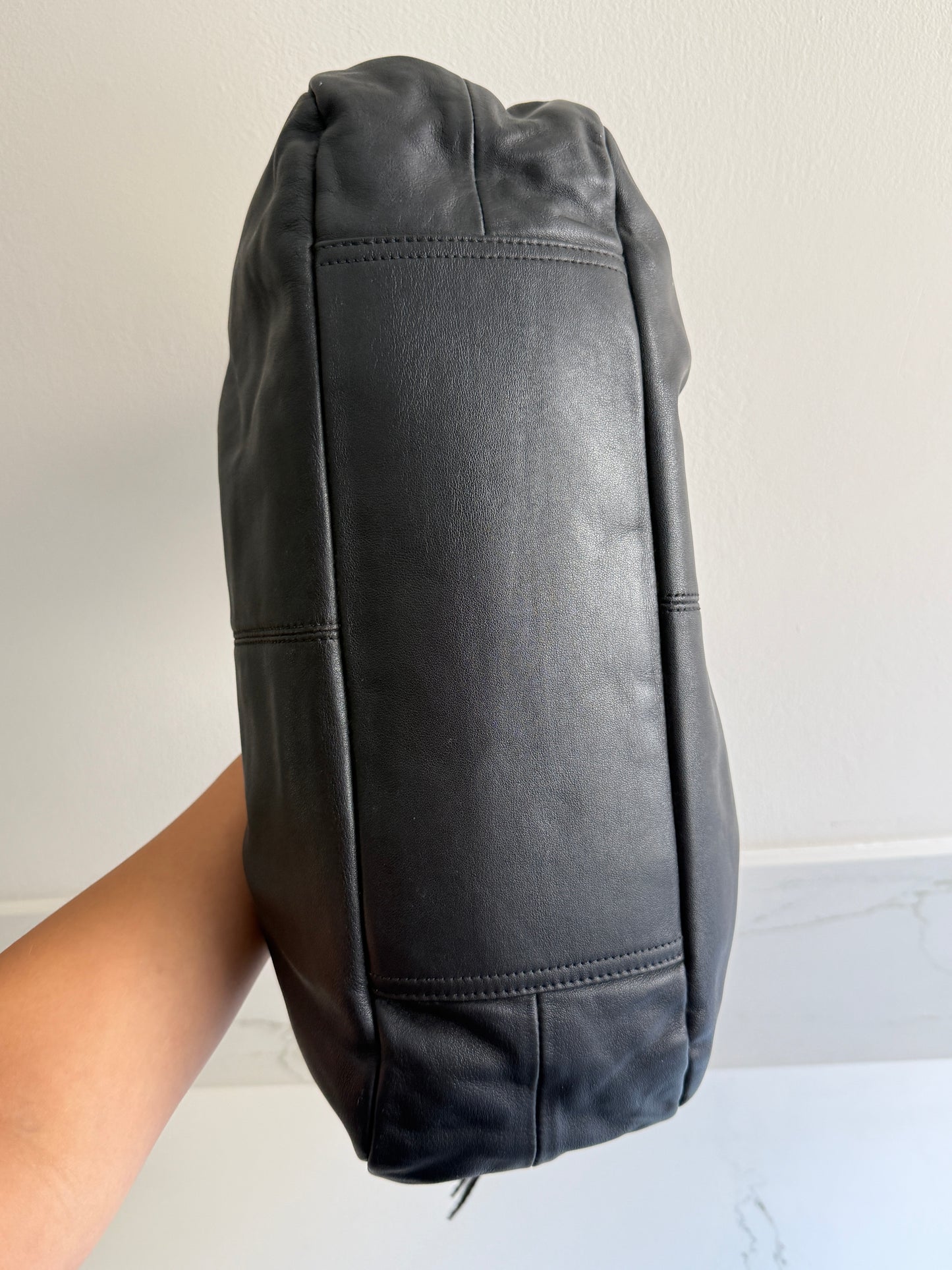 Coach Lexi Black Leather Shoulder Bag