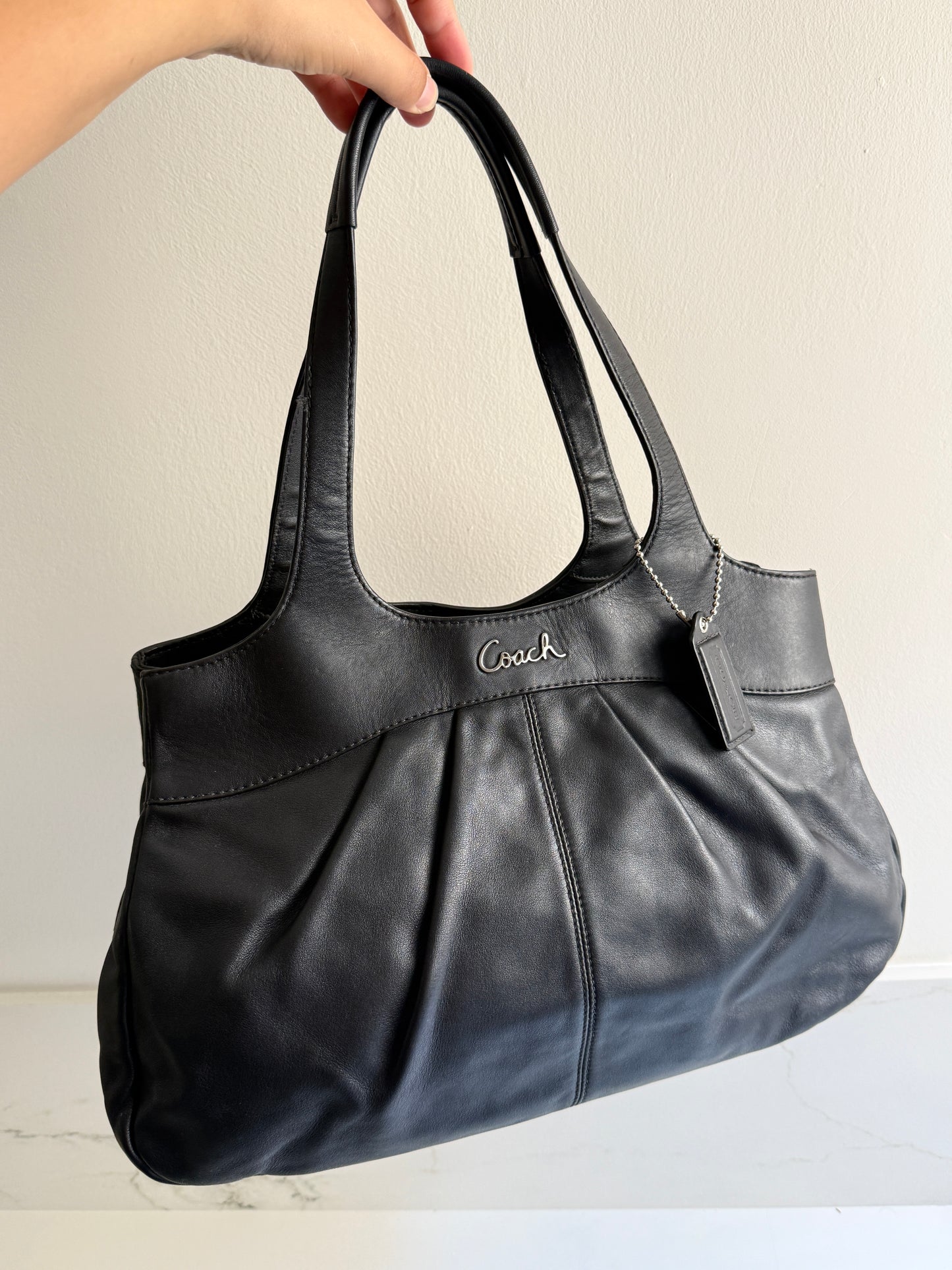 Coach Lexi Black Leather Shoulder Bag