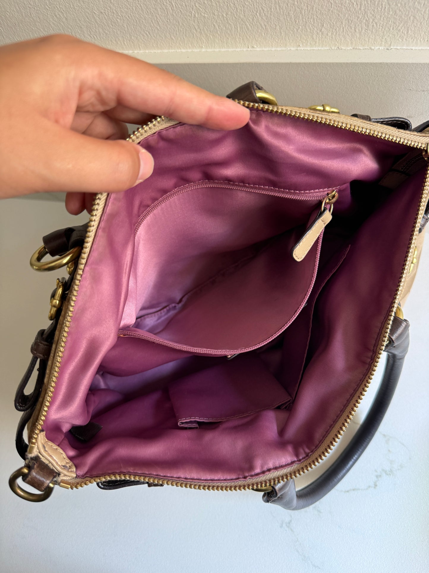 Coach Madison Sophia Op Art Signature Satchel
