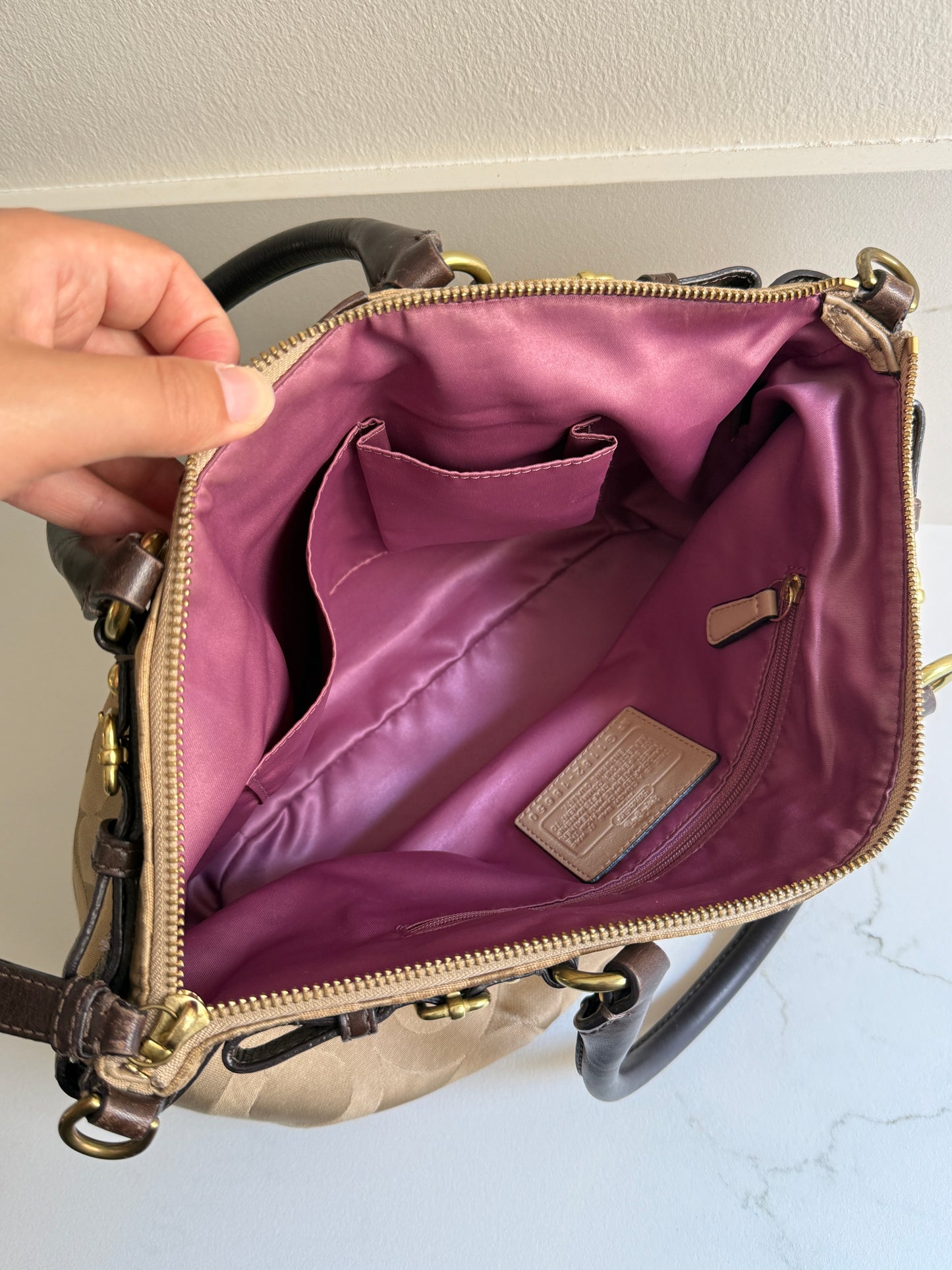 Coach Madison Sophia Op Art Signature Satchel