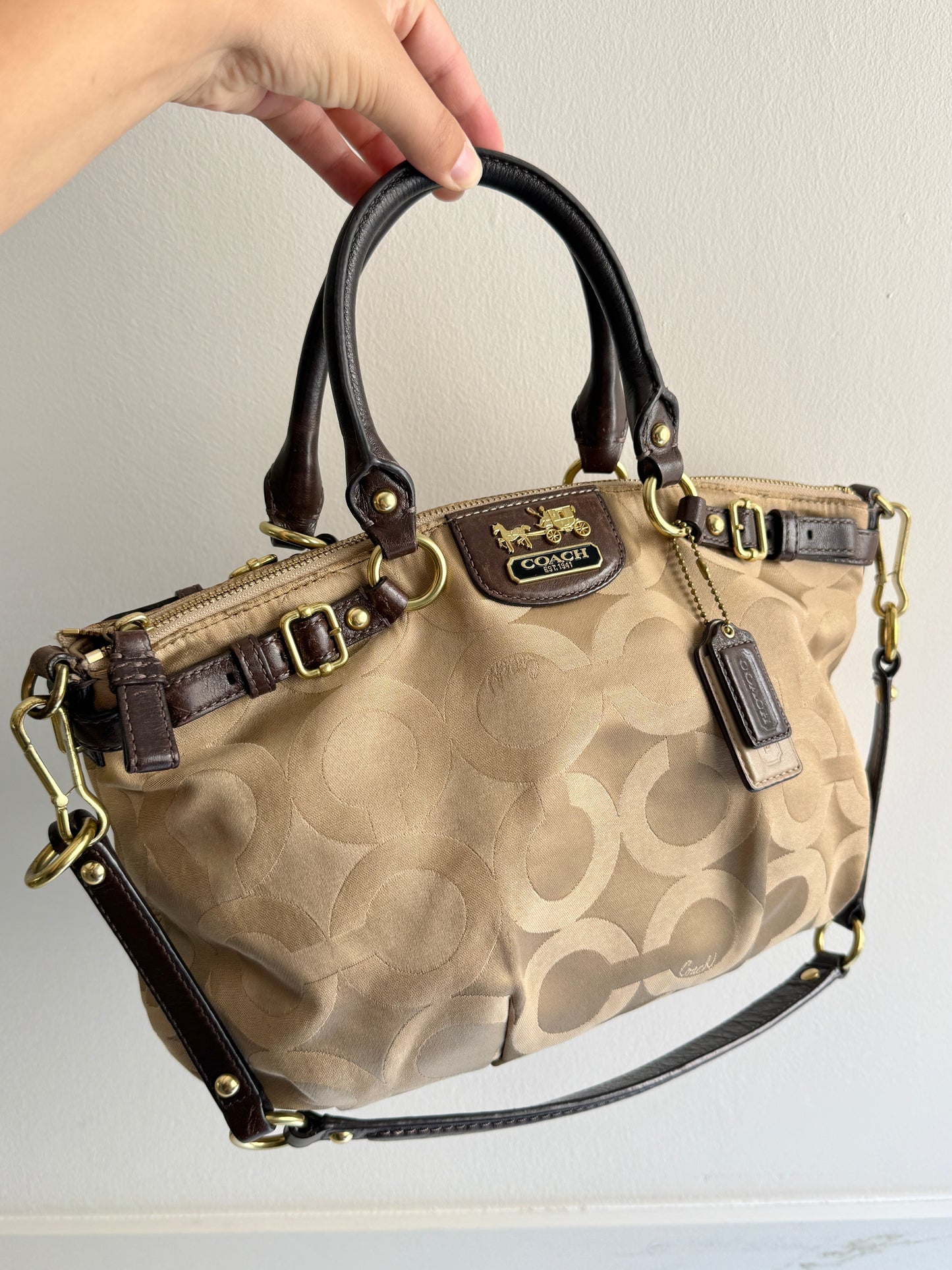 Coach Madison Sophia Op Art Signature Satchel