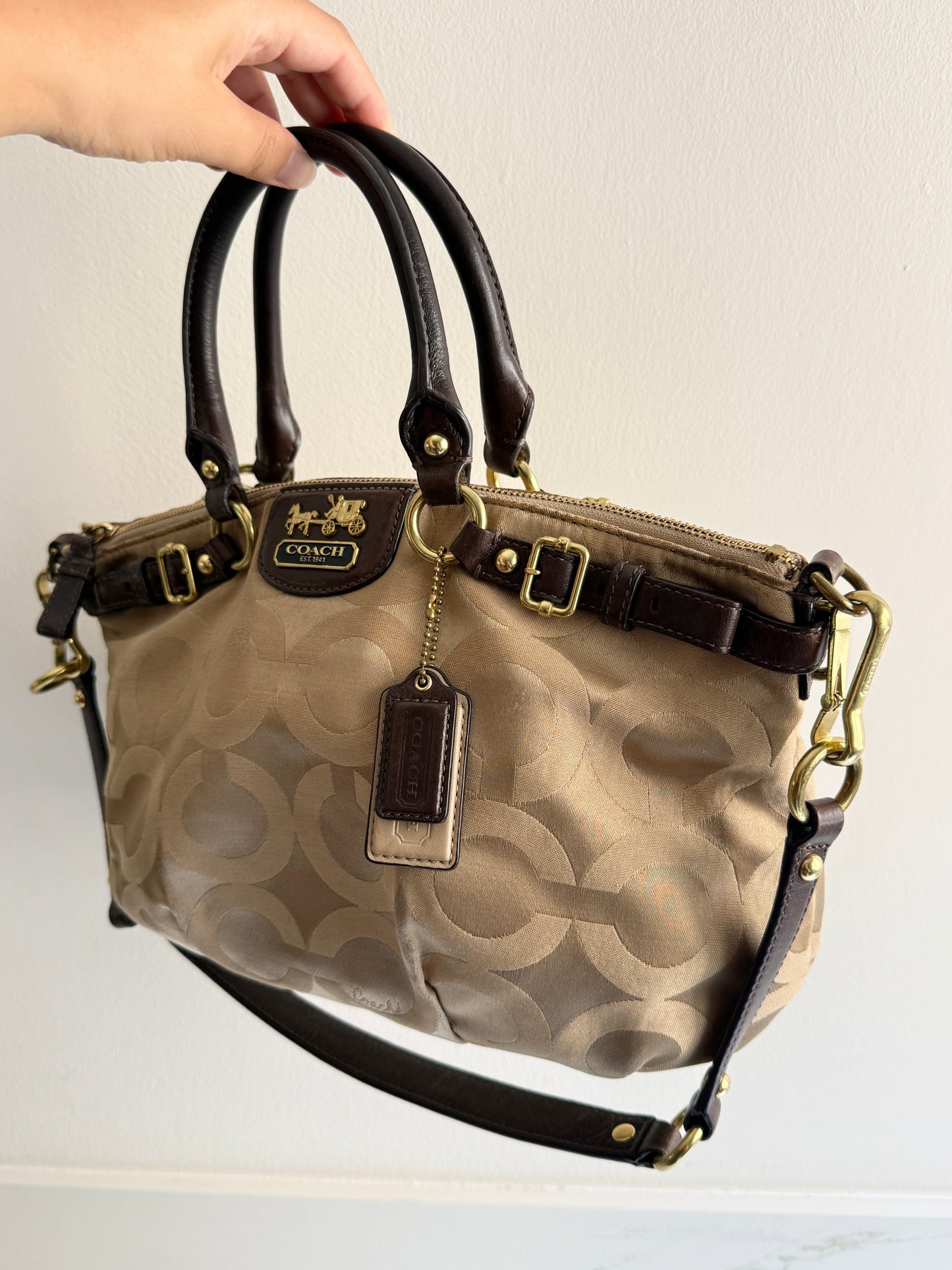 Coach Madison Sophia Op Art Signature Satchel