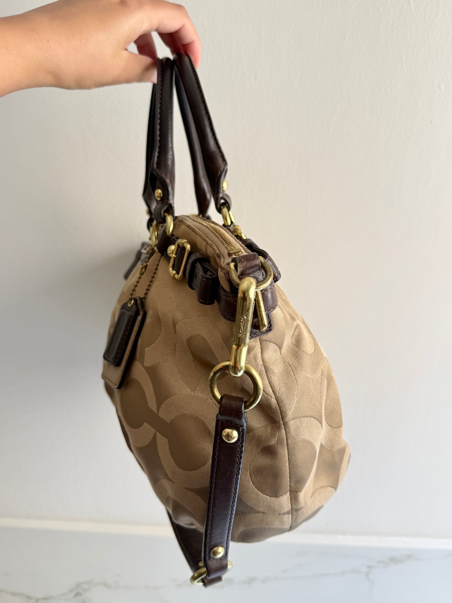 Coach Madison Sophia Op Art Signature Satchel