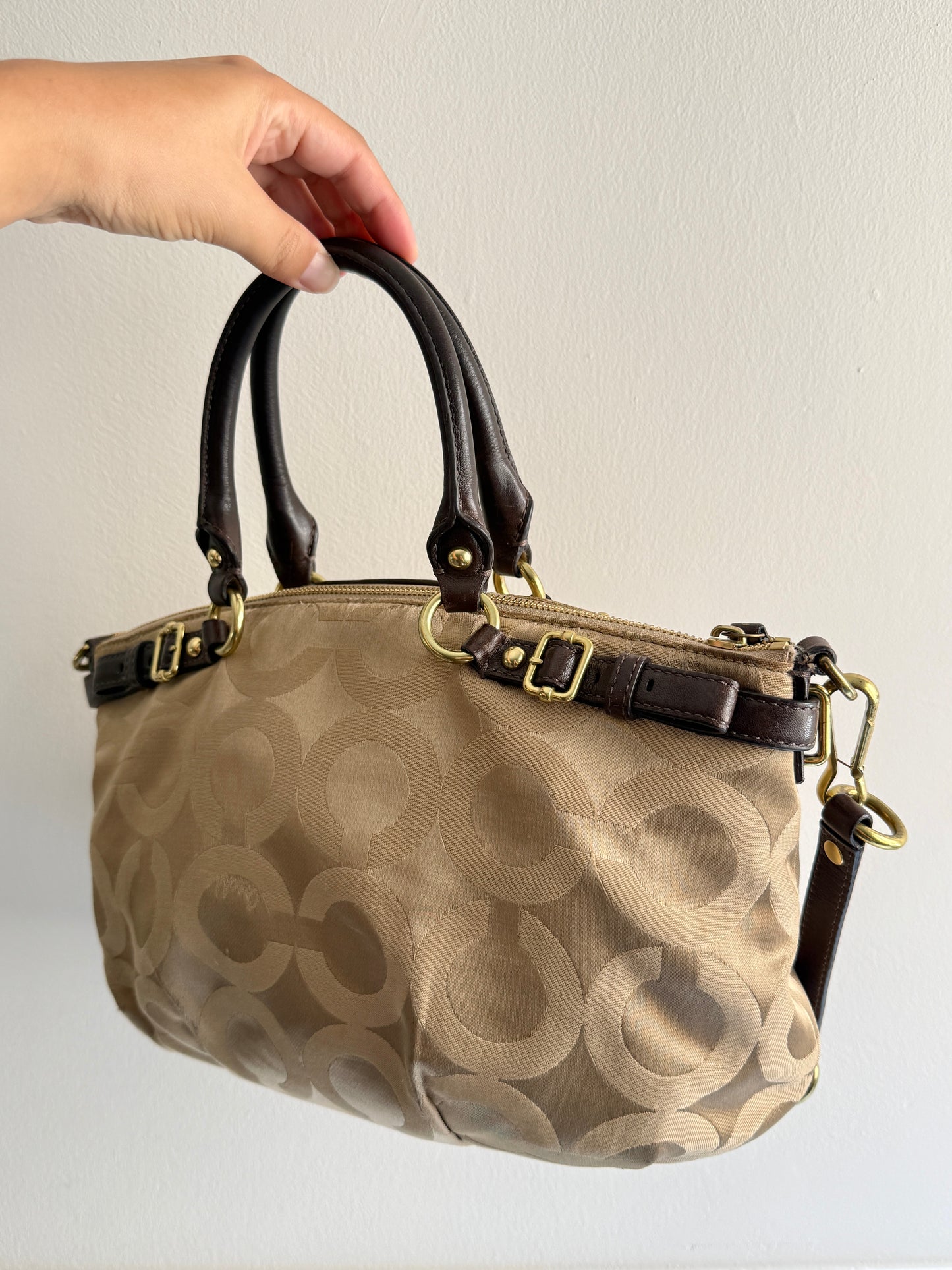 Coach Madison Sophia Op Art Signature Satchel