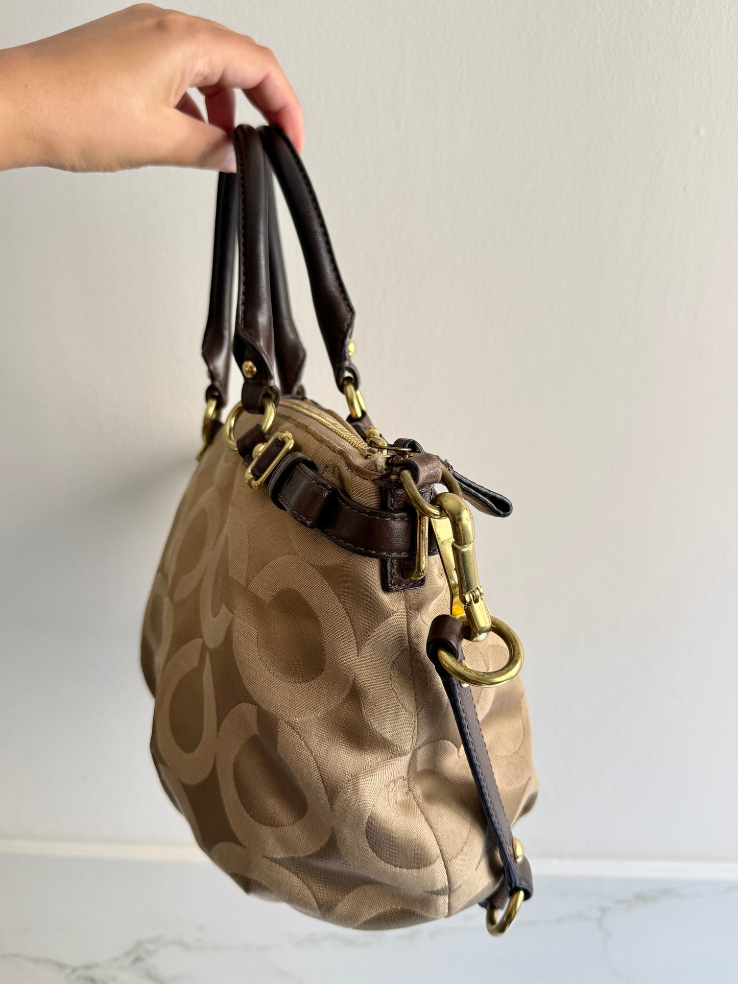 Coach Madison Sophia Op Art Signature Satchel