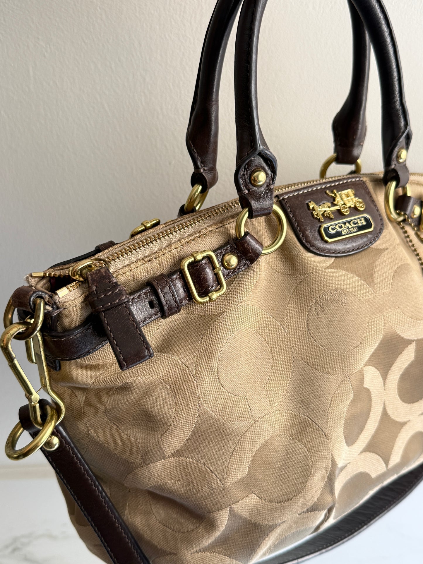Coach Madison Sophia Op Art Signature Satchel
