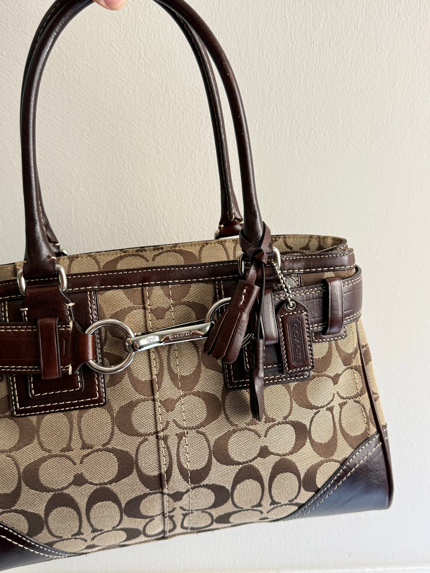 Coach Hampton Signature Shoulder Bag, Medium