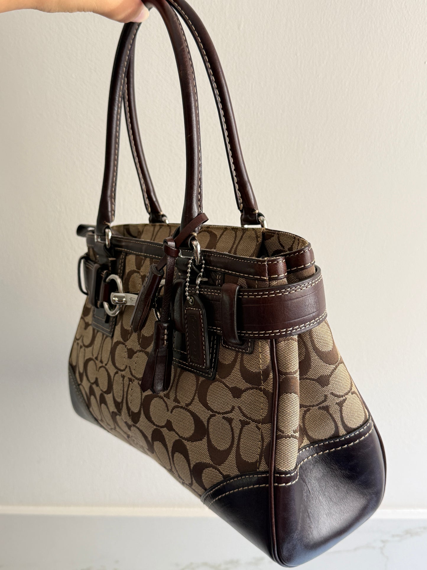 Coach Hampton Signature Shoulder Bag, Medium