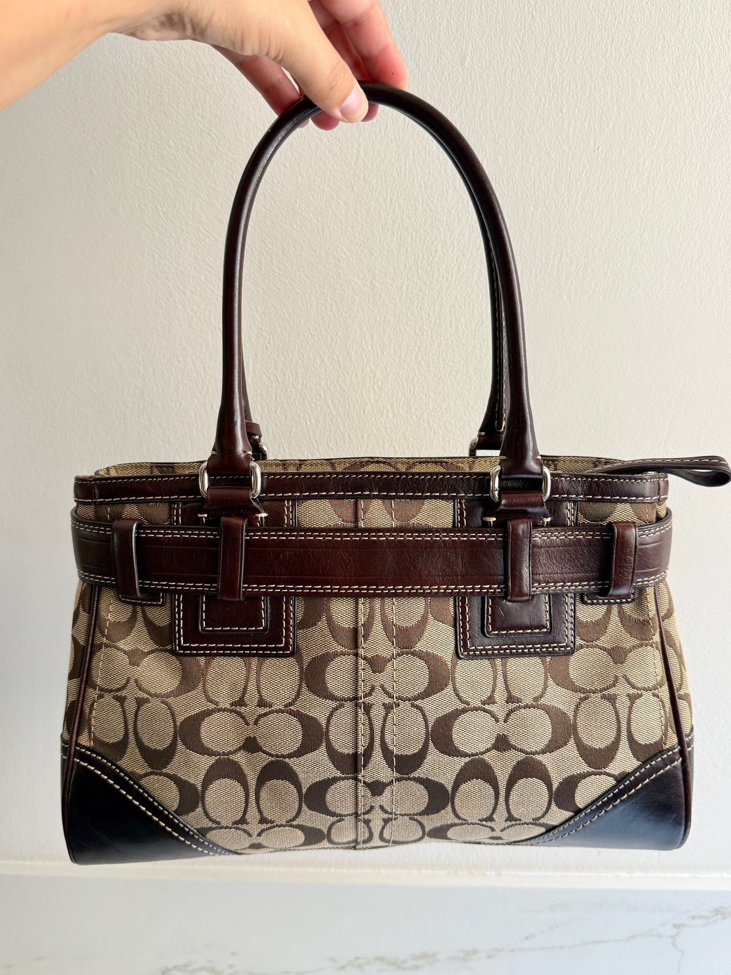 Coach Hampton Signature Shoulder Bag, Medium