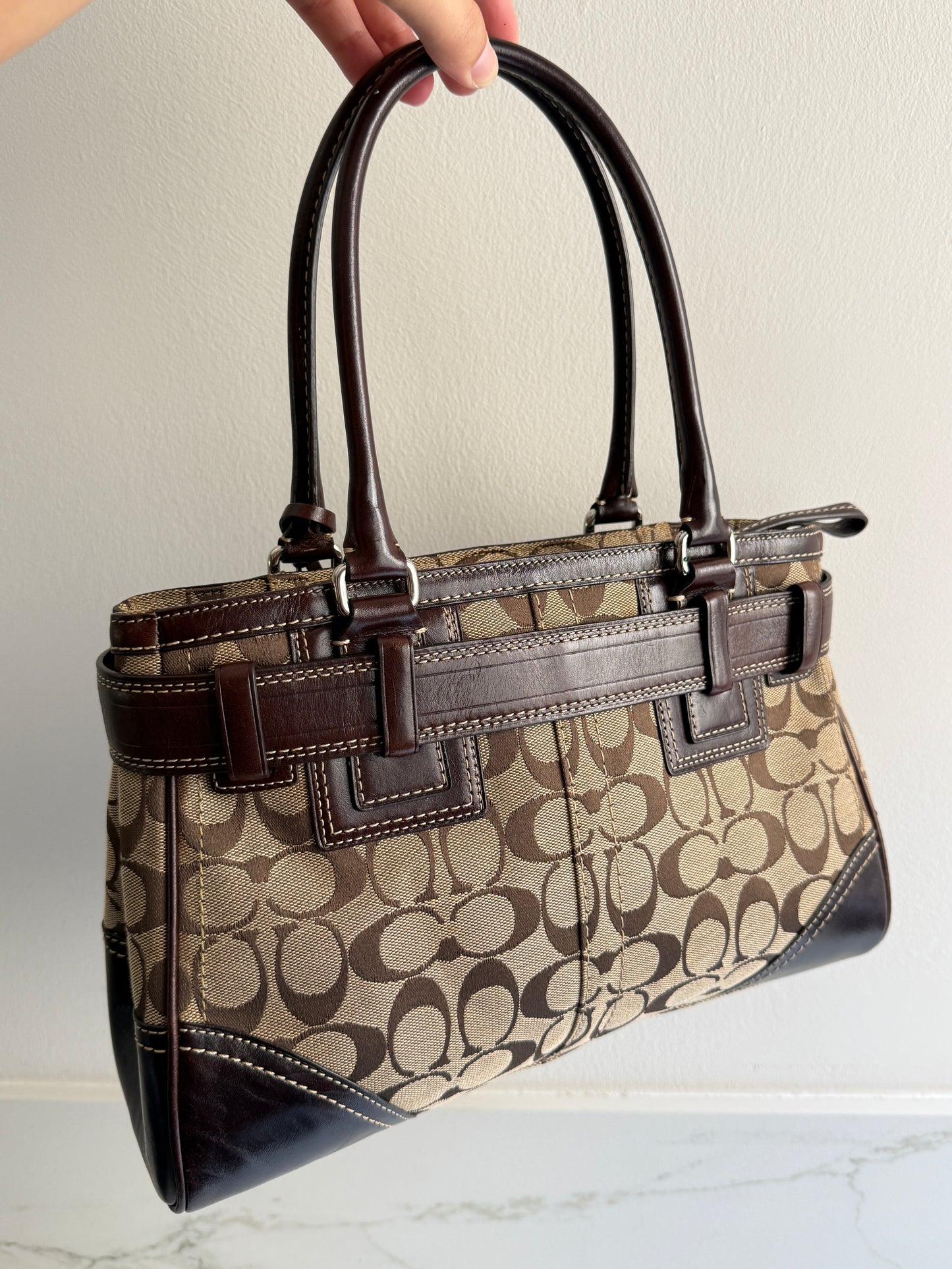 Coach Hampton Signature Shoulder Bag, Medium