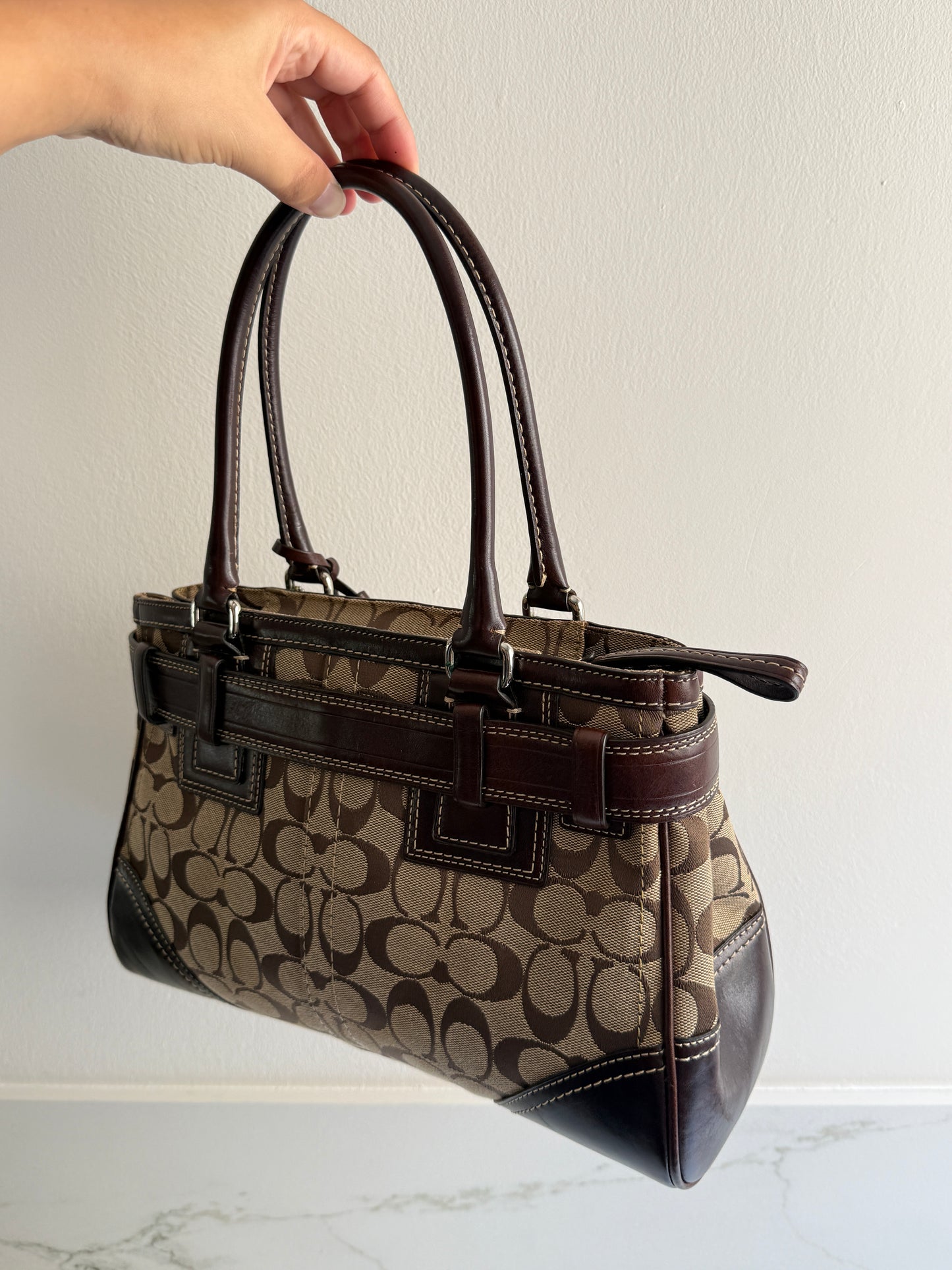 Coach Hampton Signature Shoulder Bag, Medium