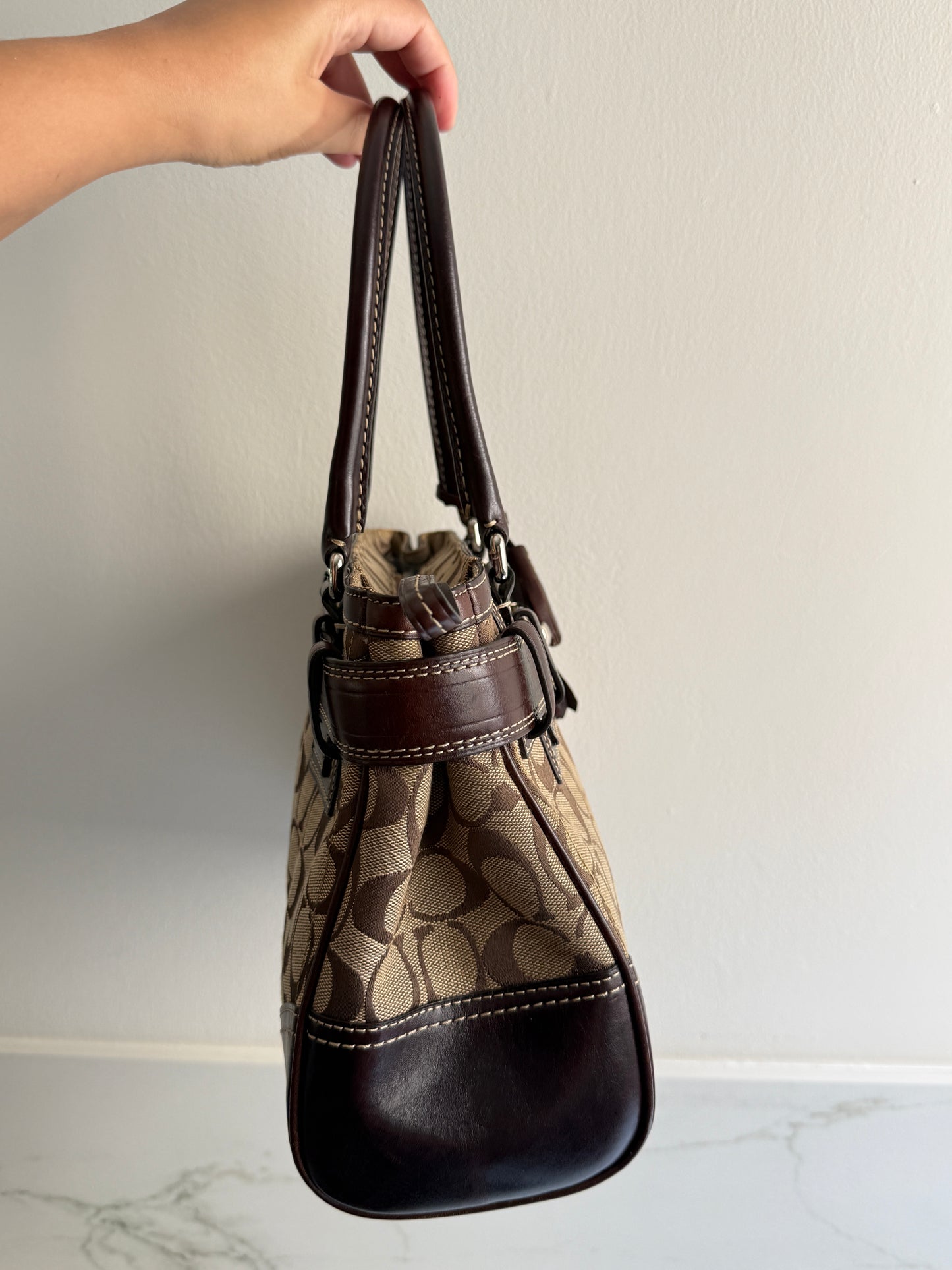 Coach Hampton Signature Shoulder Bag, Medium