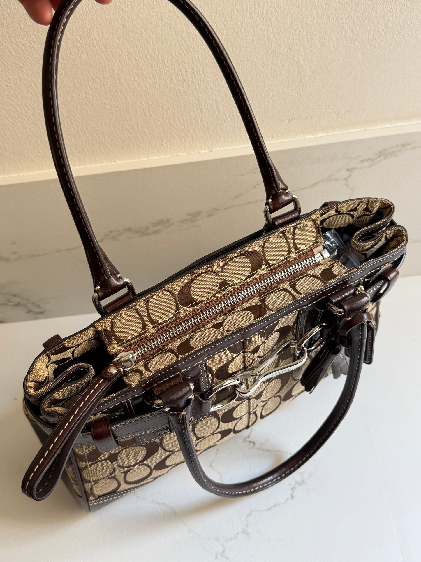 Coach Hampton Signature Shoulder Bag, Medium