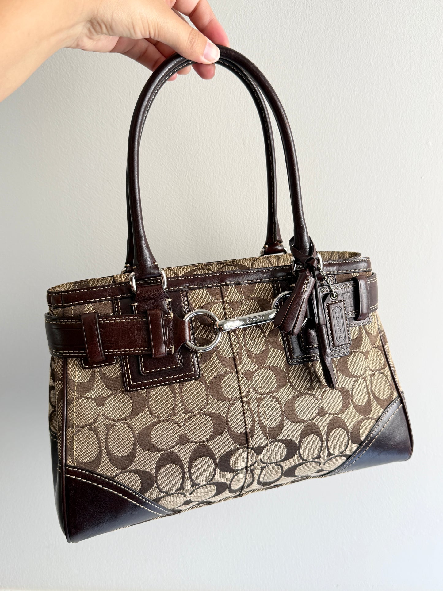 Coach Hampton Signature Shoulder Bag, Medium