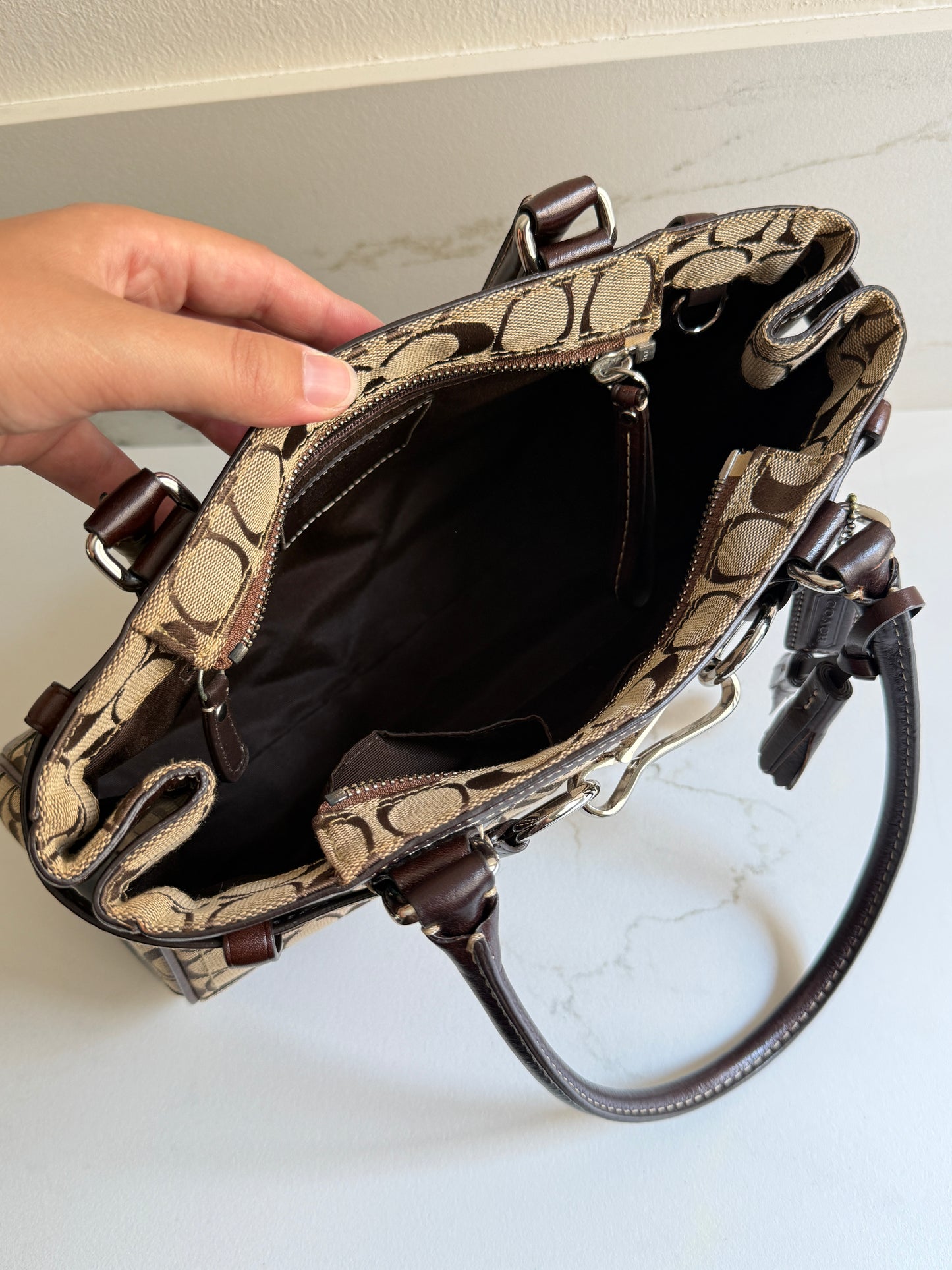 Coach Hampton Signature Shoulder Bag, Medium
