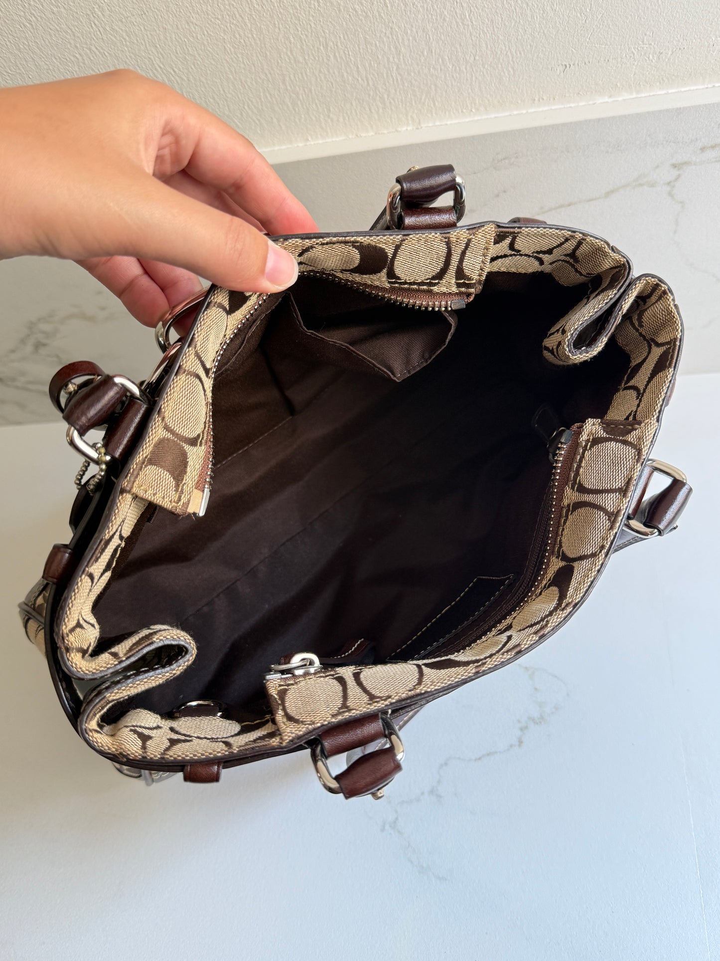 Coach Hampton Signature Shoulder Bag, Medium