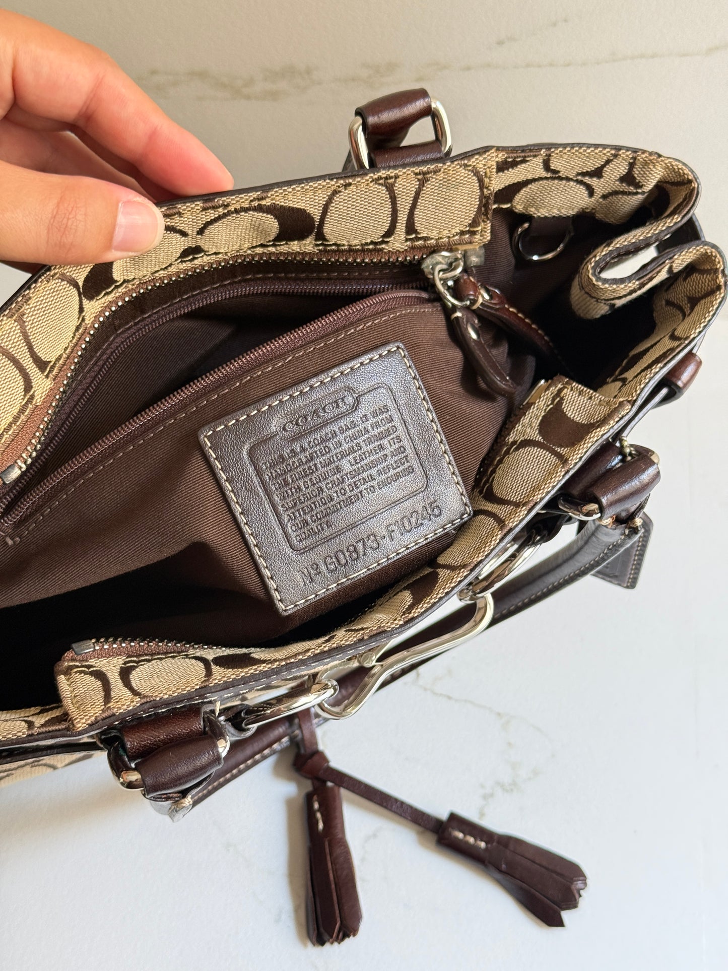 Coach Hampton Signature Shoulder Bag, Medium