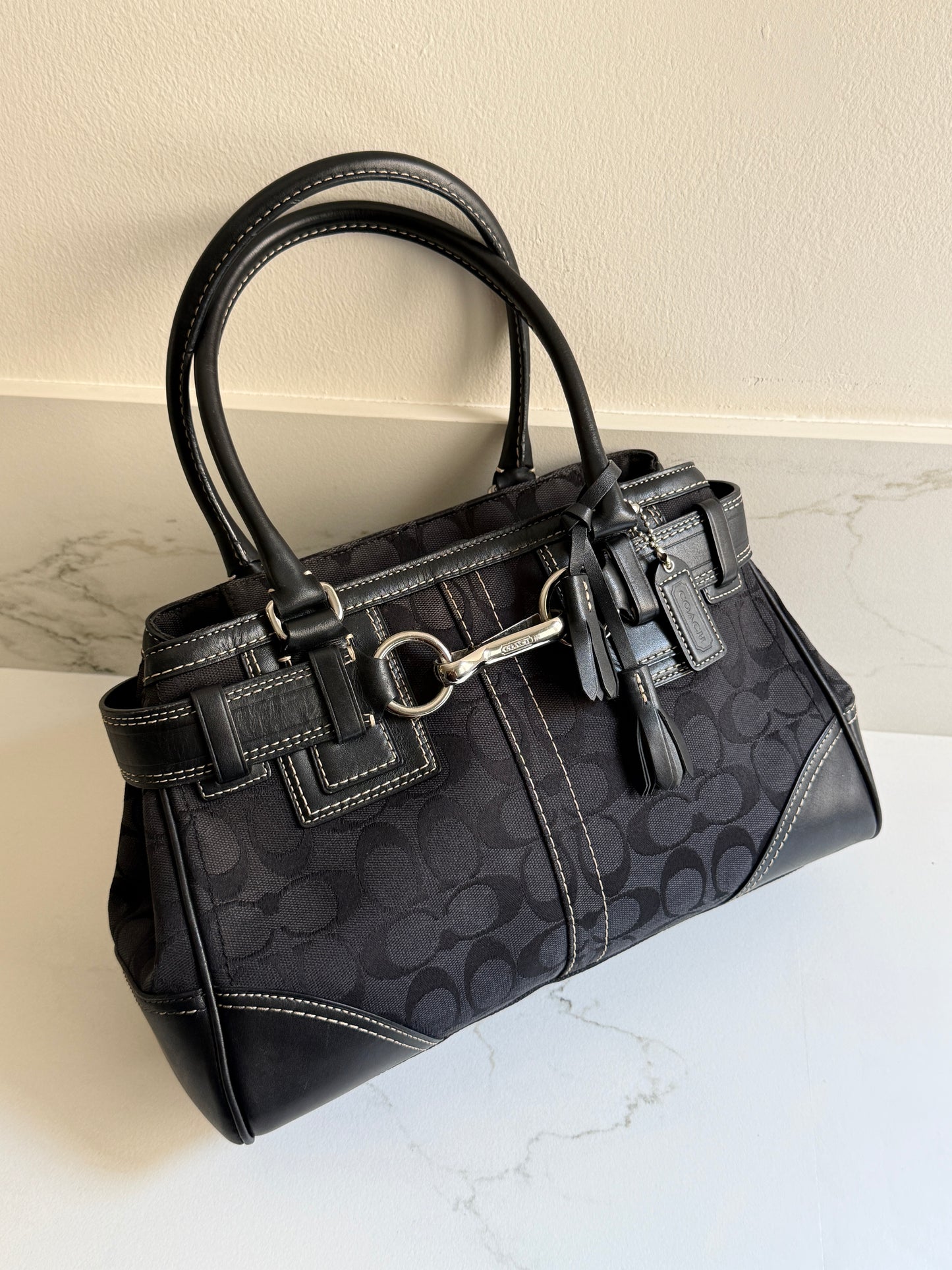 Coach Hampton Signature Shoulder Bag, Medium