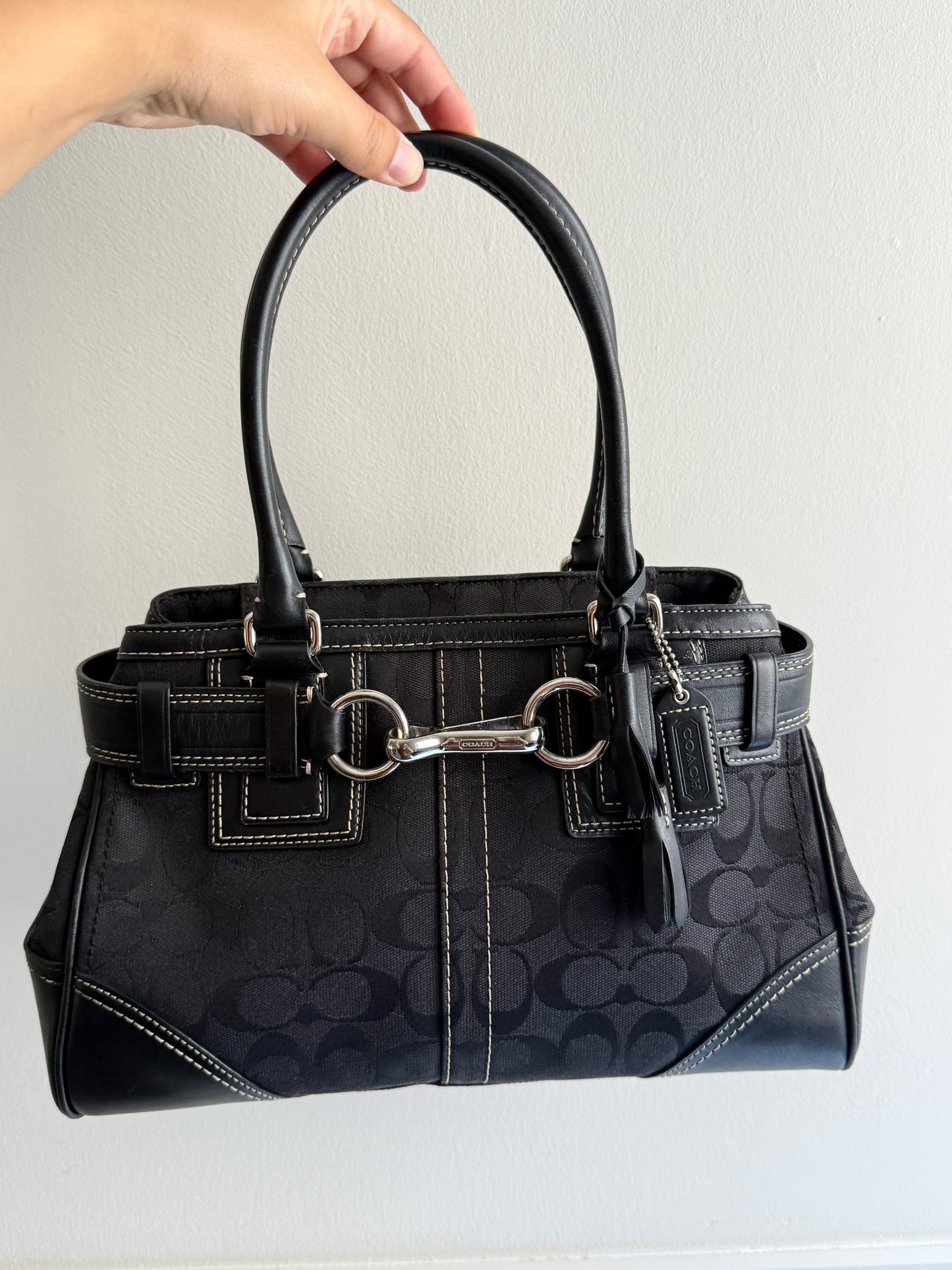 Coach Hampton Signature Shoulder Bag, Medium