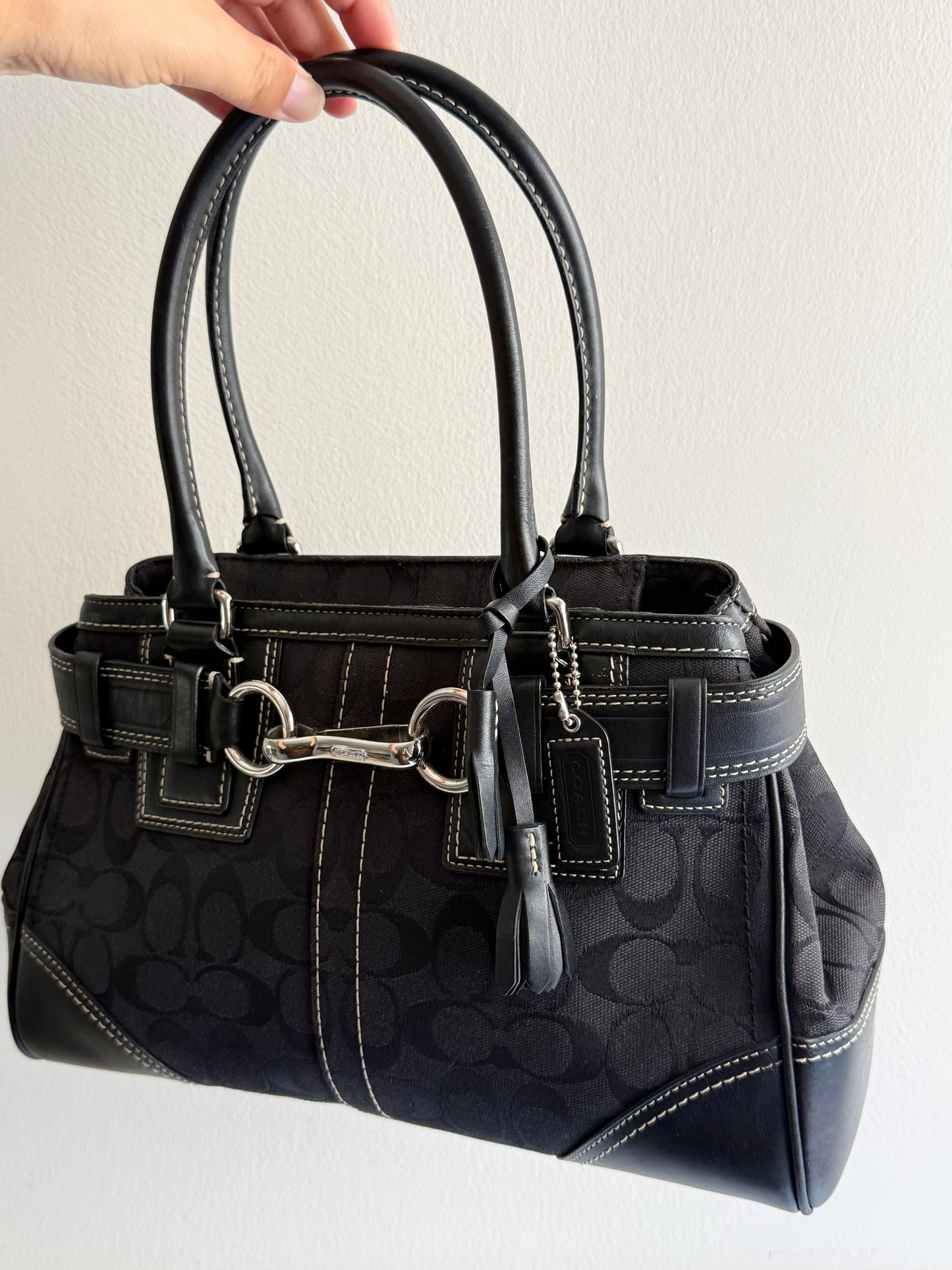 Coach Hampton Signature Shoulder Bag, Medium