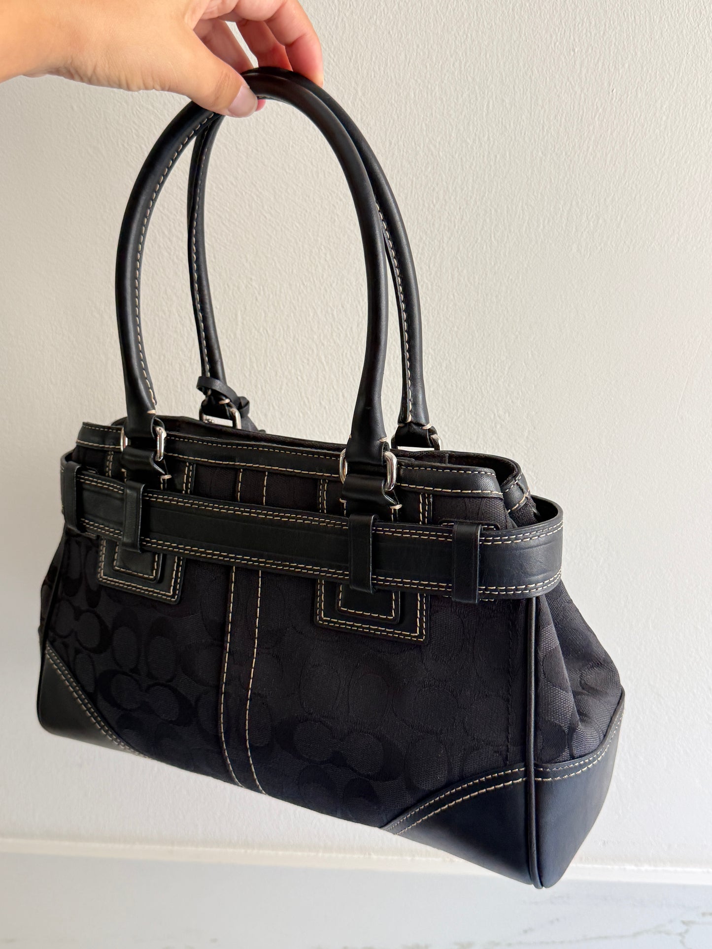 Coach Hampton Signature Shoulder Bag, Medium