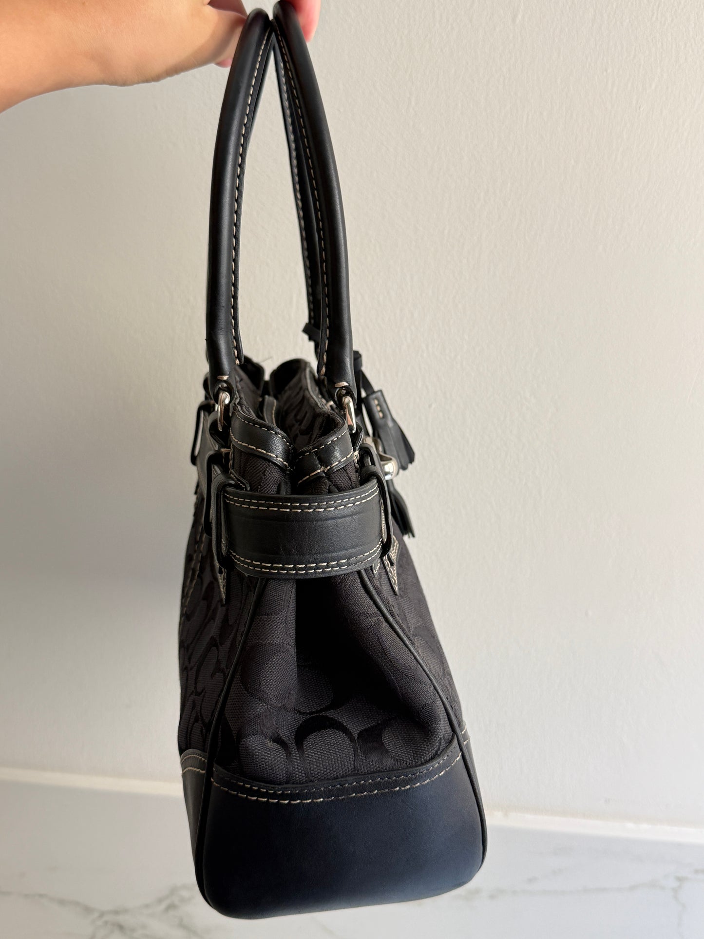 Coach Hampton Signature Shoulder Bag, Medium