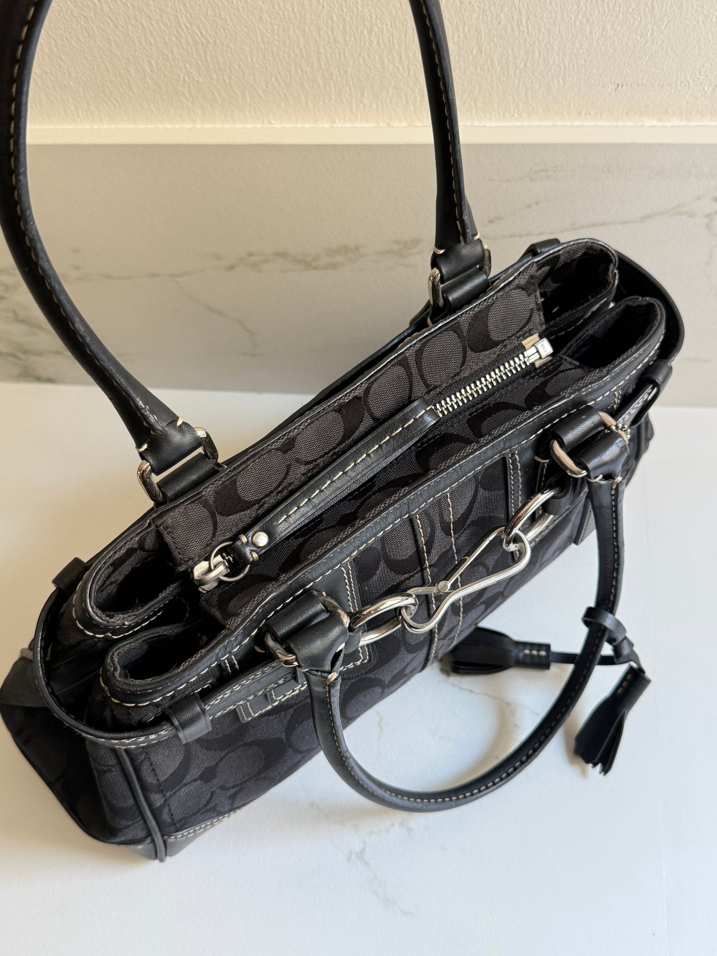 Coach Hampton Signature Shoulder Bag, Medium