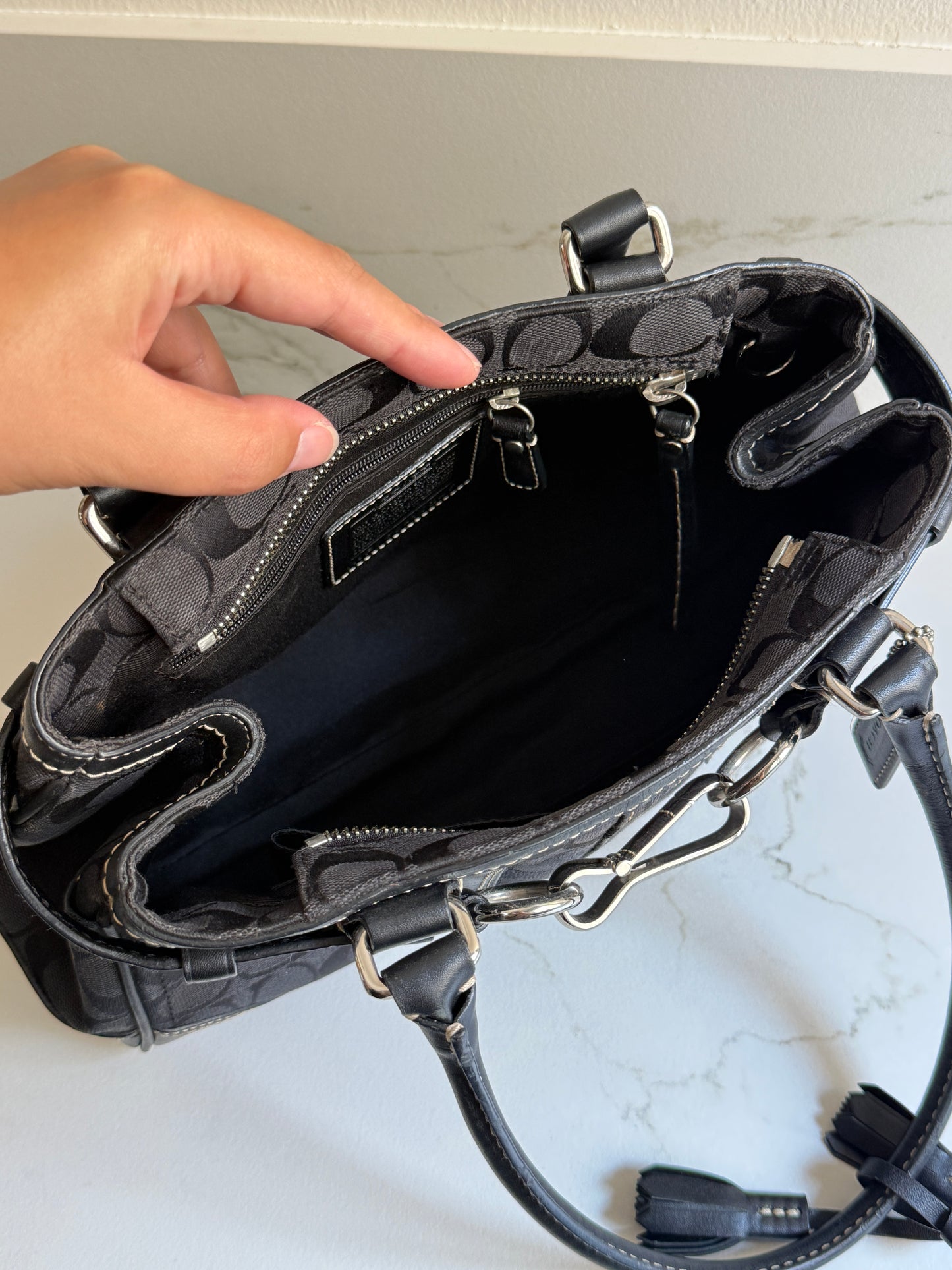 Coach Hampton Signature Shoulder Bag, Medium