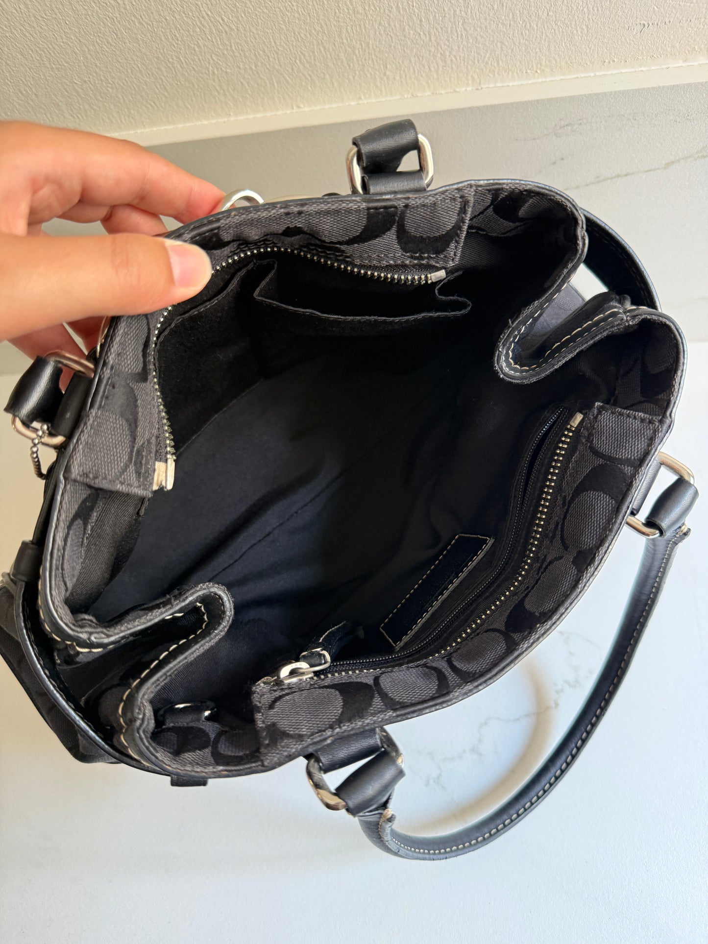 Coach Hampton Signature Shoulder Bag, Medium