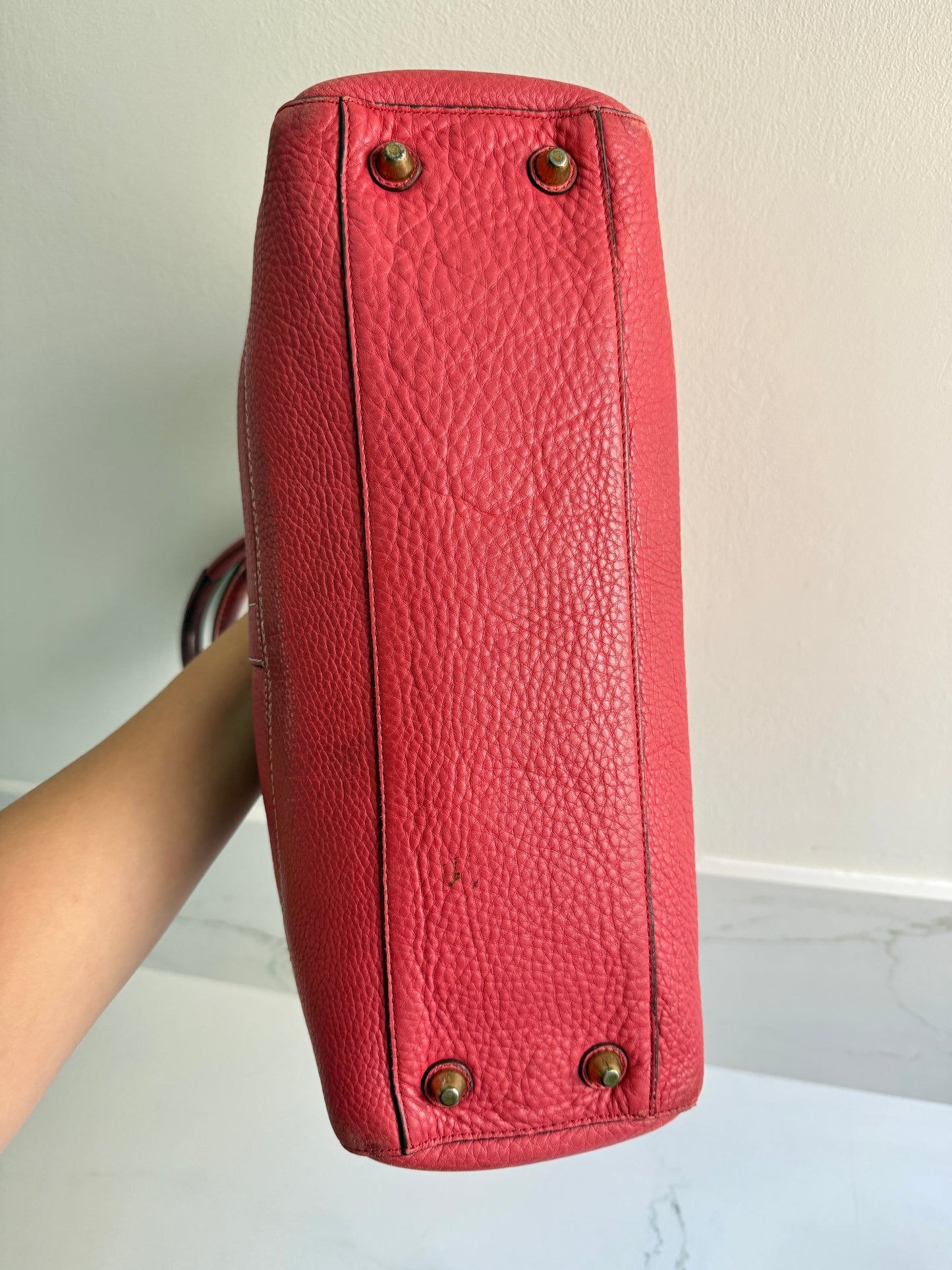 Rare Coach Hampton Pebbled Leather Shoulder Bag, Large