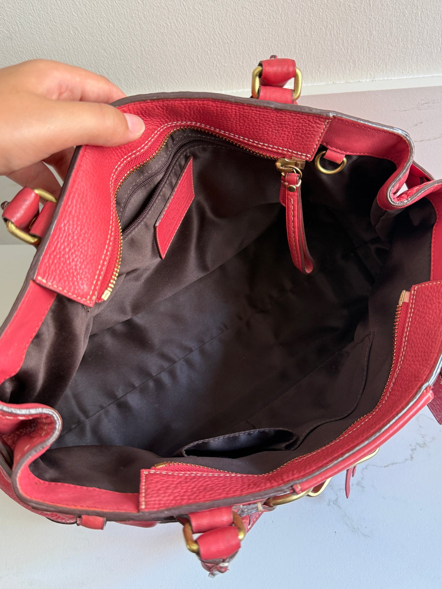 Rare Coach Hampton Pebbled Leather Shoulder Bag, Large