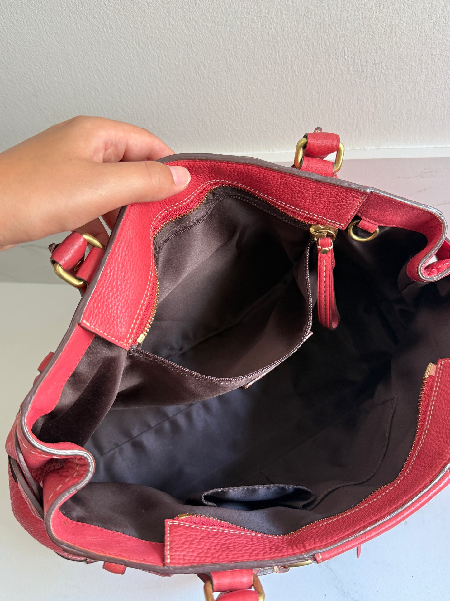 Rare Coach Hampton Pebbled Leather Shoulder Bag, Large