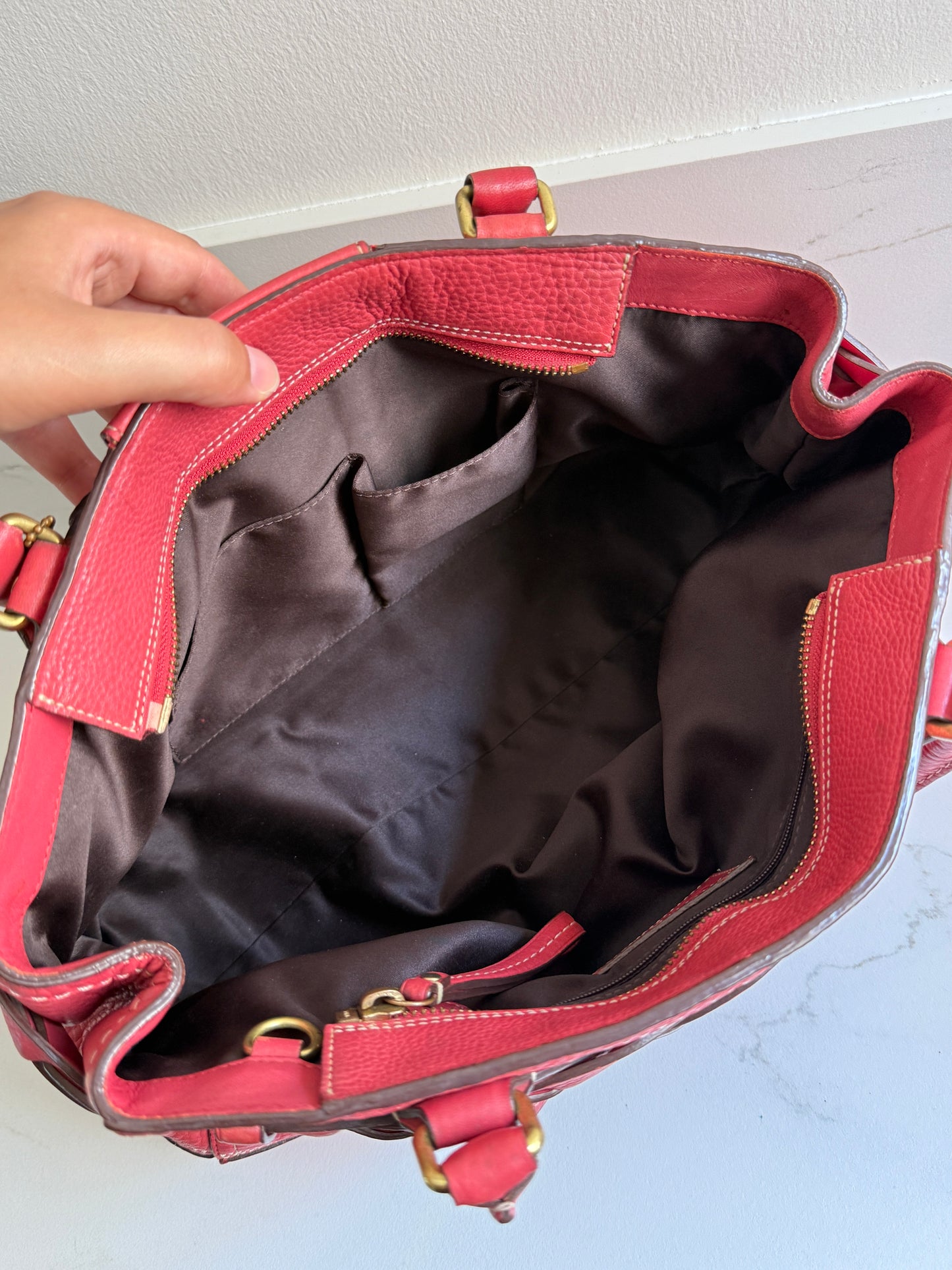 Rare Coach Hampton Pebbled Leather Shoulder Bag, Large