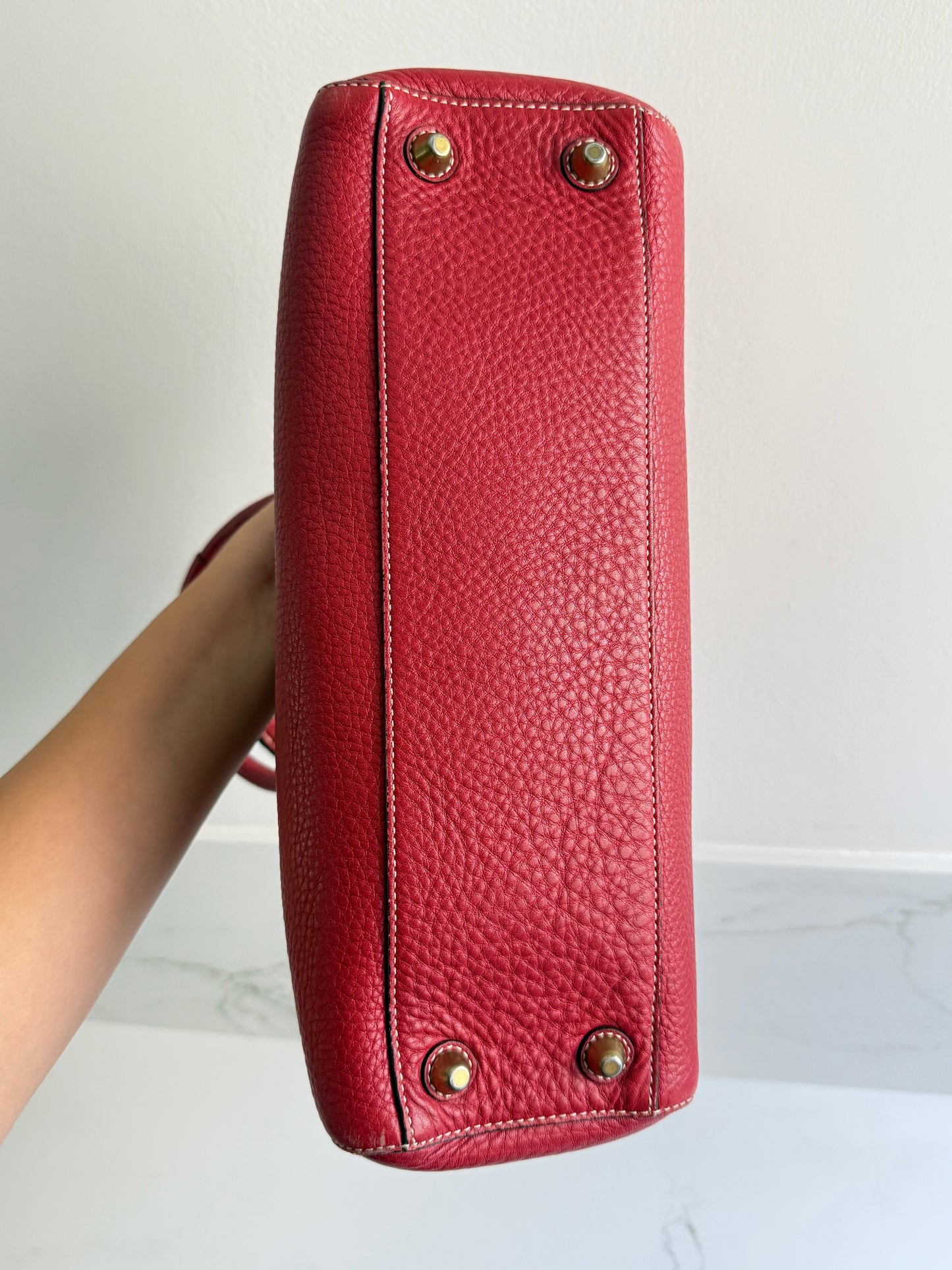 Rare Coach Hampton Pebbled Leather Shoulder Bag, Medium