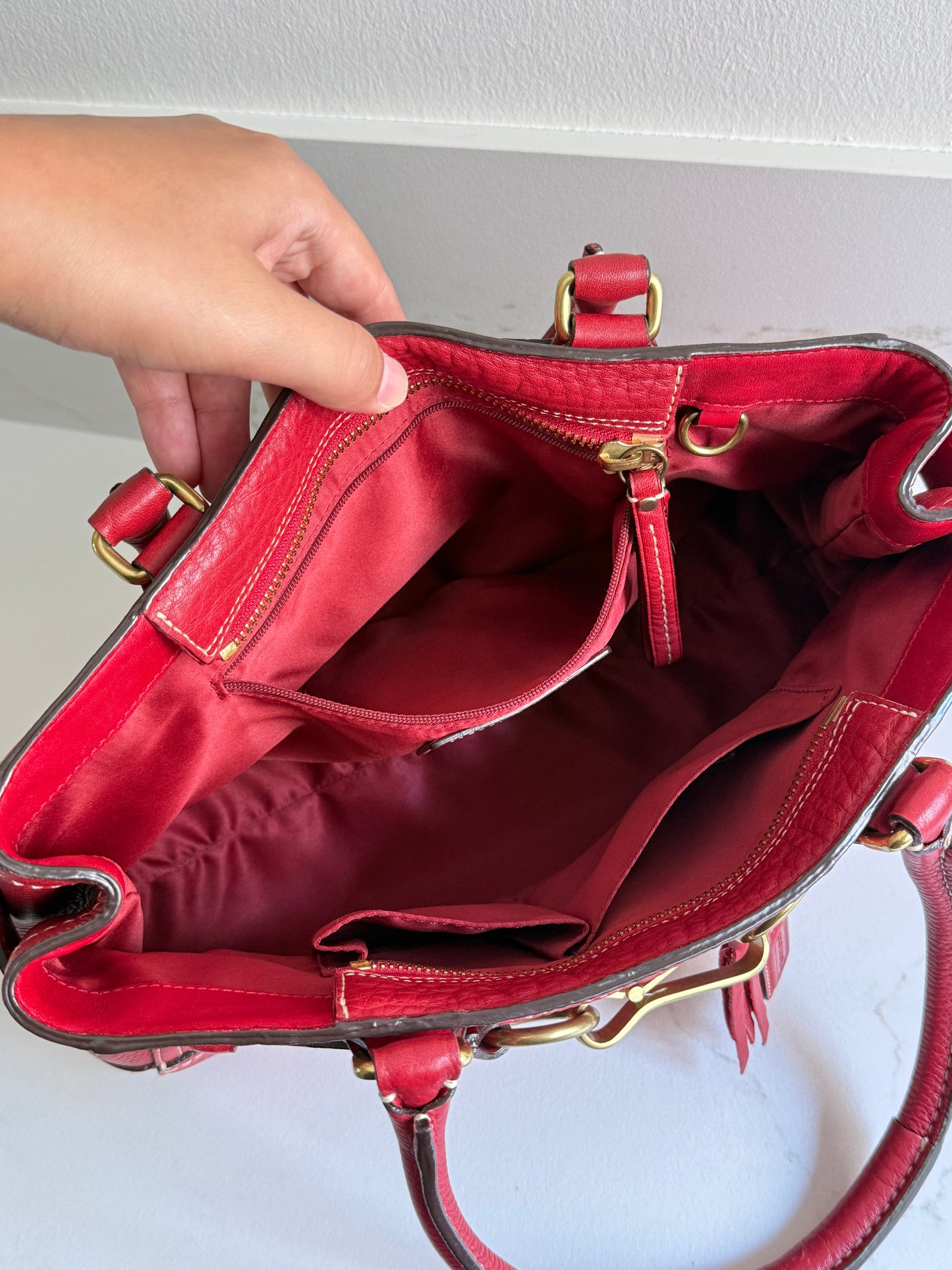 Rare Coach Hampton Pebbled Leather Shoulder Bag, Medium