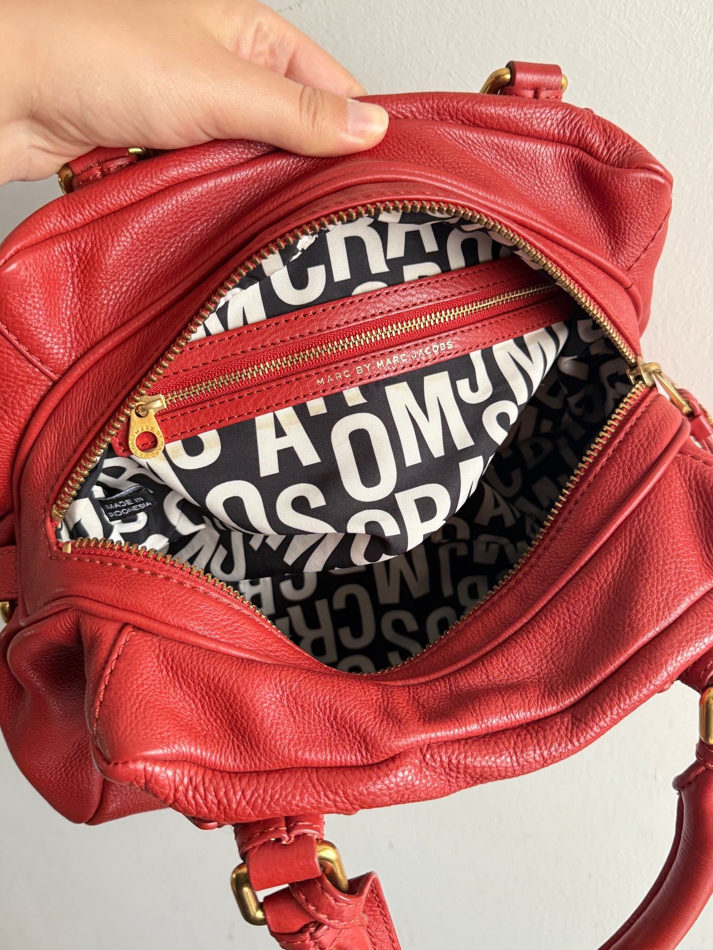Rare Marc by Marc Jacobs Classic Q Baby Groovee Red Leather Bag