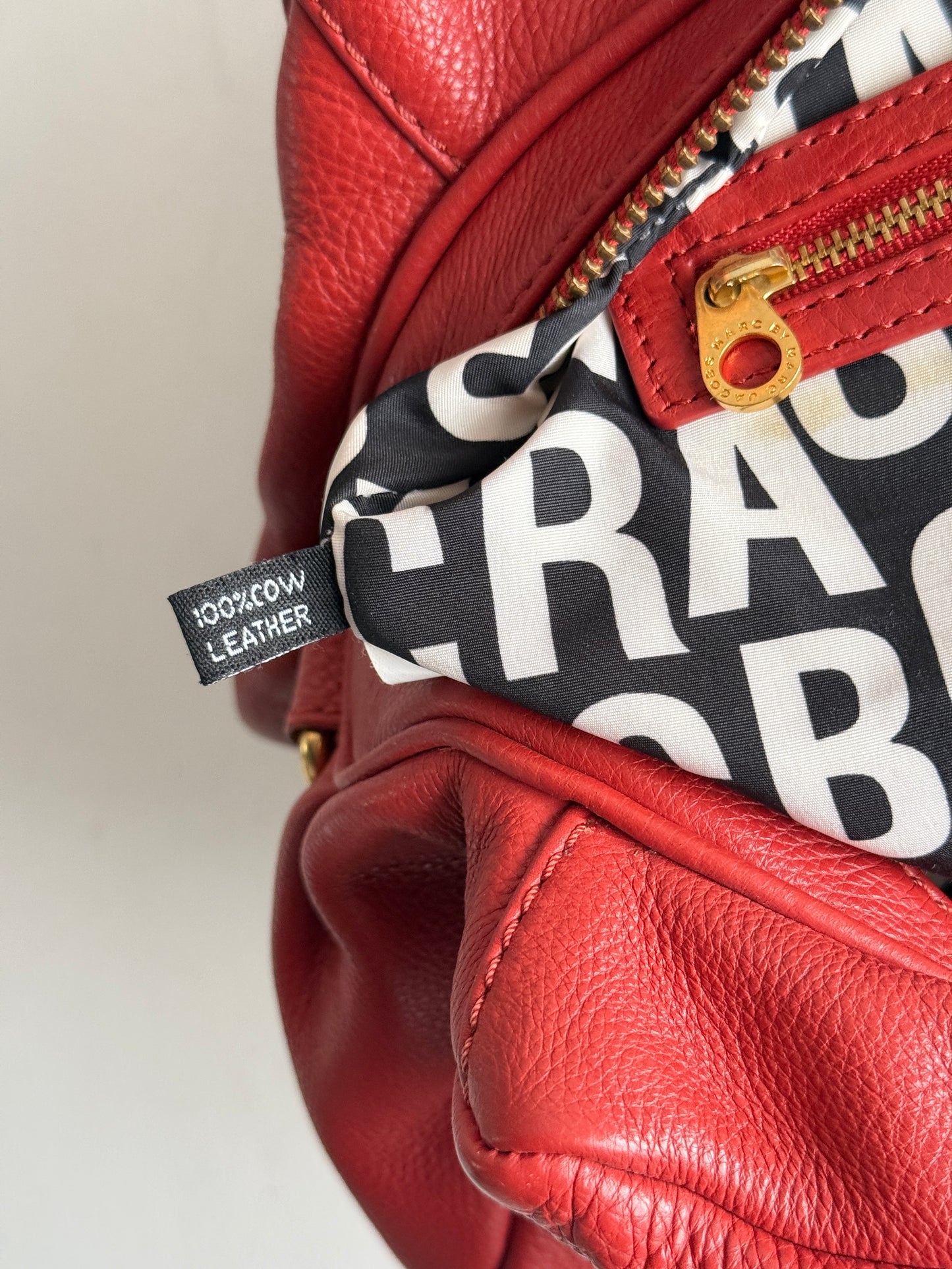 Rare Marc by Marc Jacobs Classic Q Baby Groovee Red Leather Bag