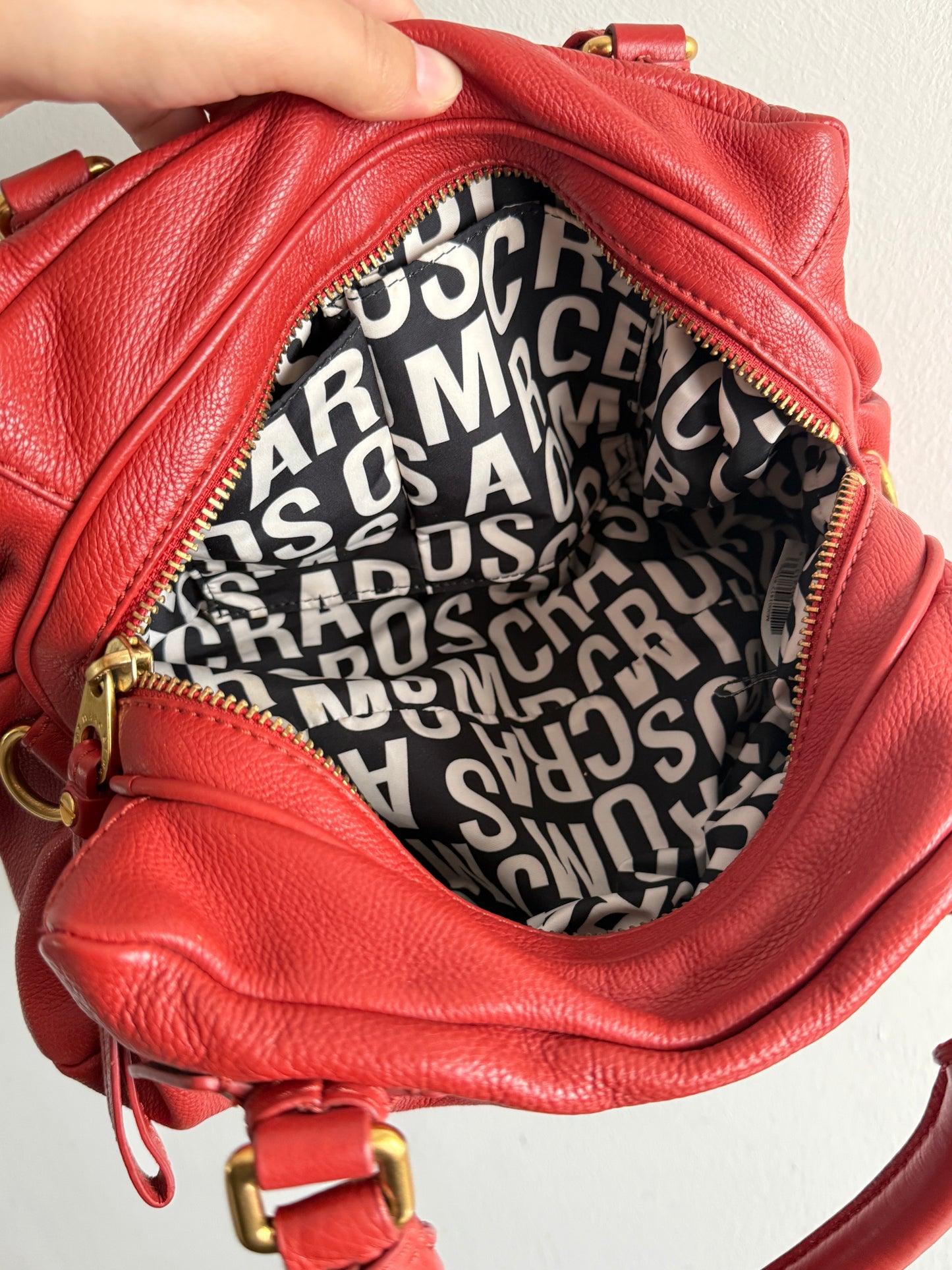 Rare Marc by Marc Jacobs Classic Q Baby Groovee Red Leather Bag