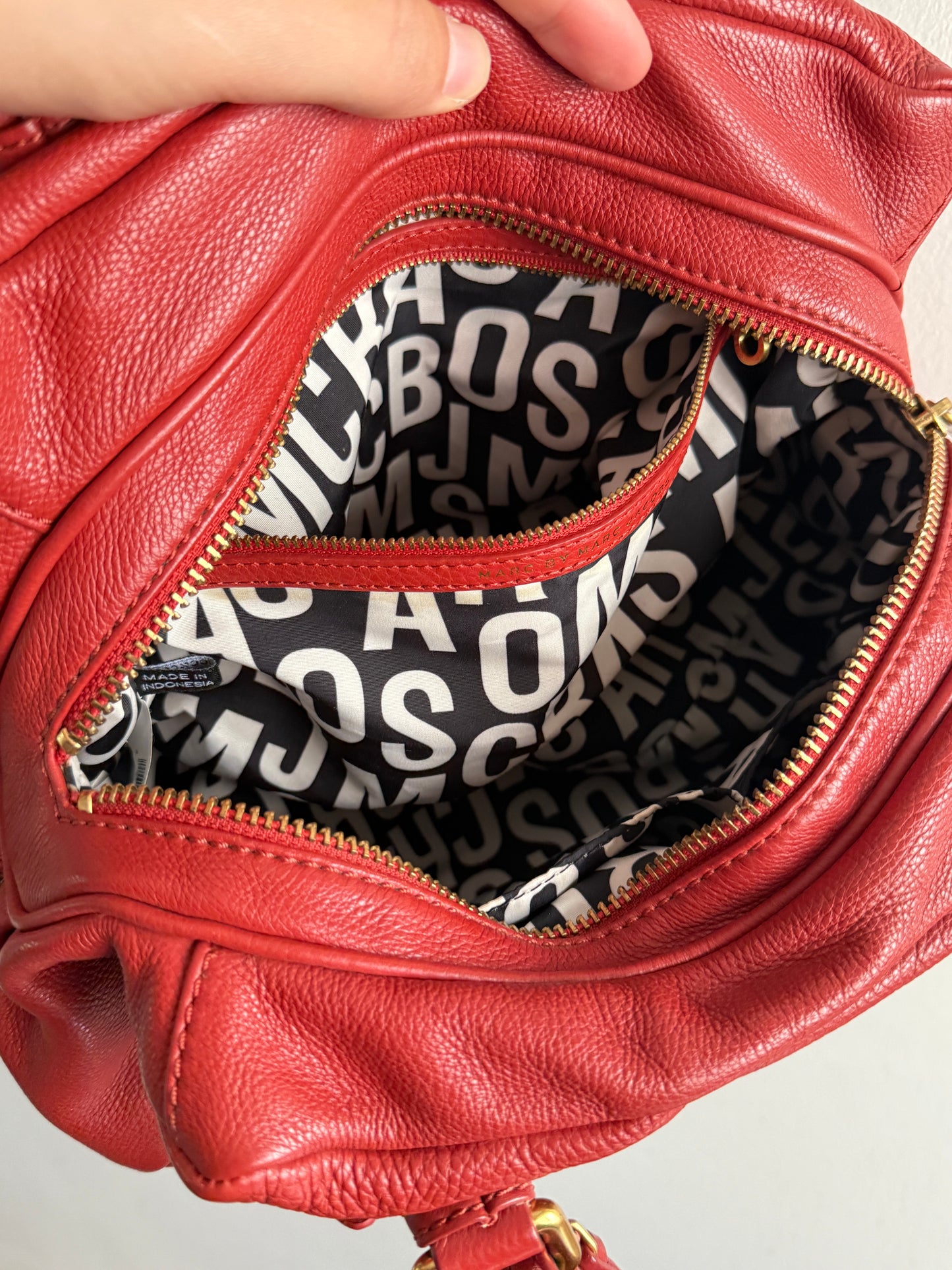 Rare Marc by Marc Jacobs Classic Q Baby Groovee Red Leather Bag