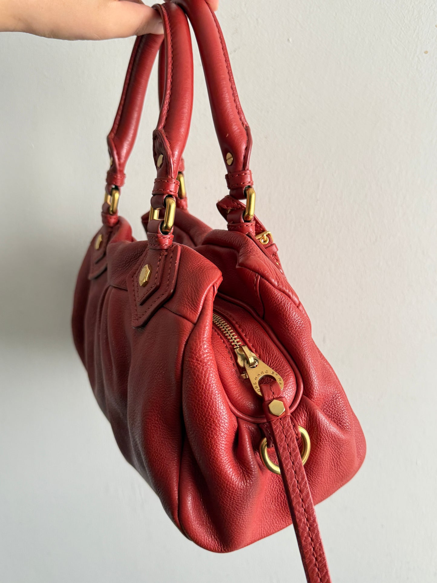 Rare Marc by Marc Jacobs Classic Q Baby Groovee Red Leather Bag